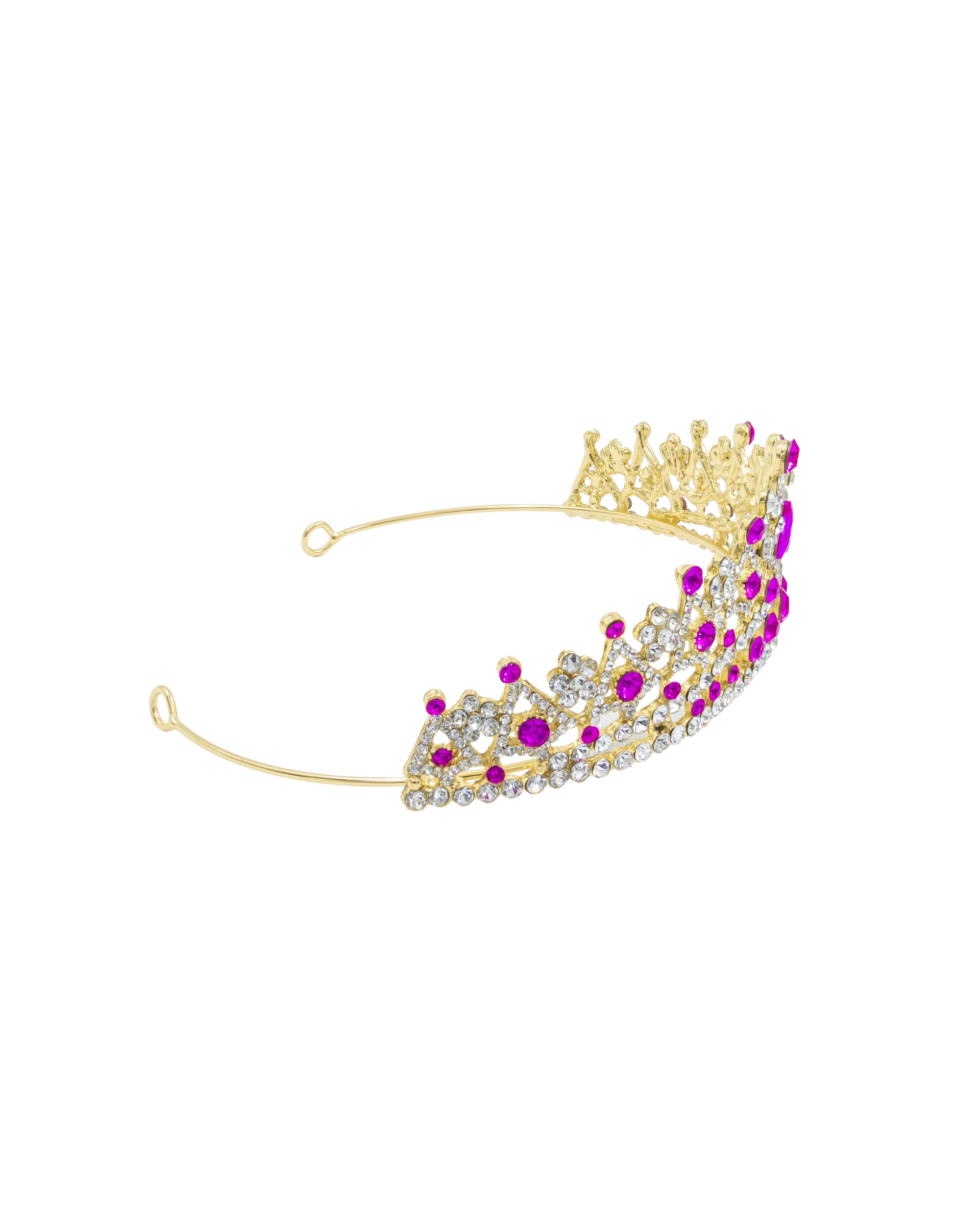Corona Dorada de Diadema con piedras  - M141 Oro Laminado