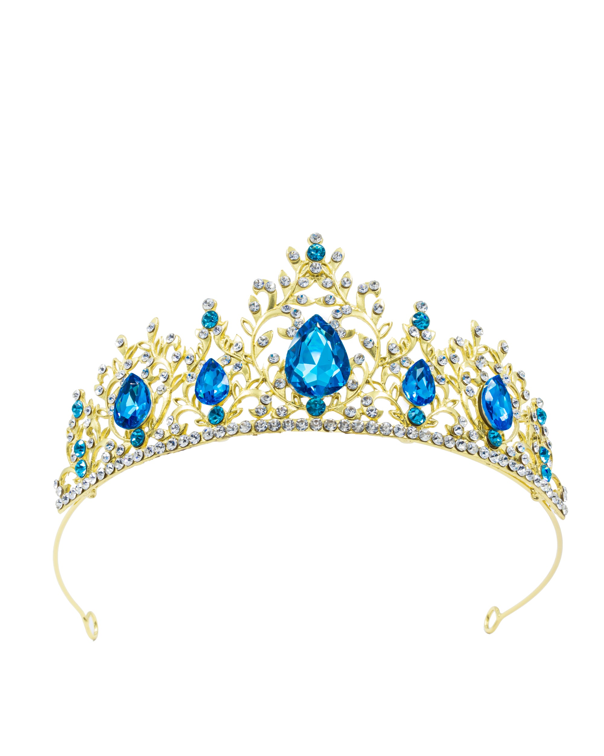 Corona Dorada de Diadema con piedras  - M142 Oro Laminado