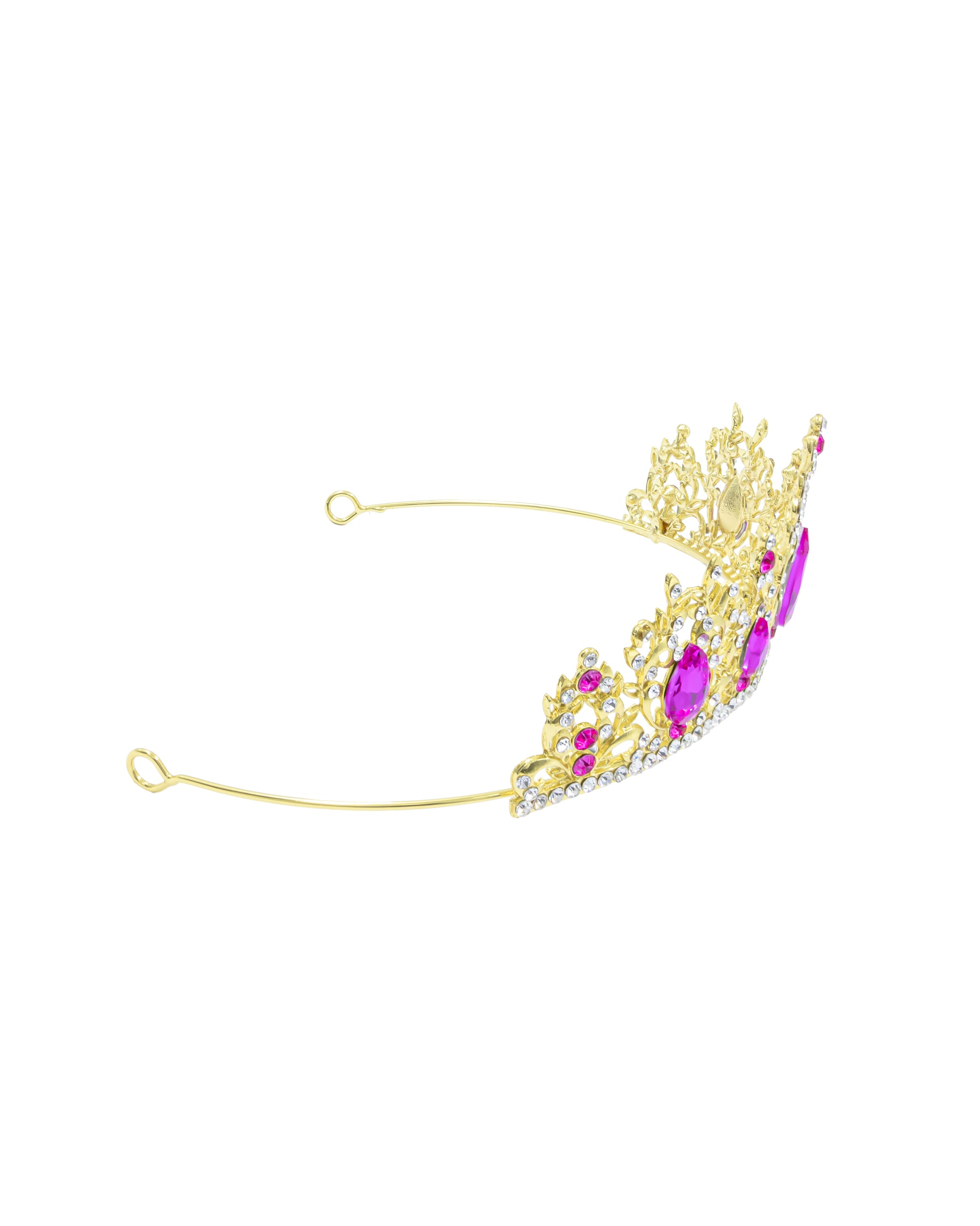 Corona Dorada de Diadema con piedras  - M143 Oro Laminado