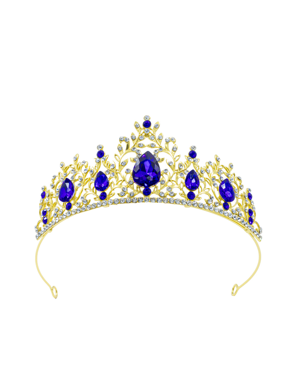 Corona Dorada de Diadema con piedras  - M145 Oro Laminado