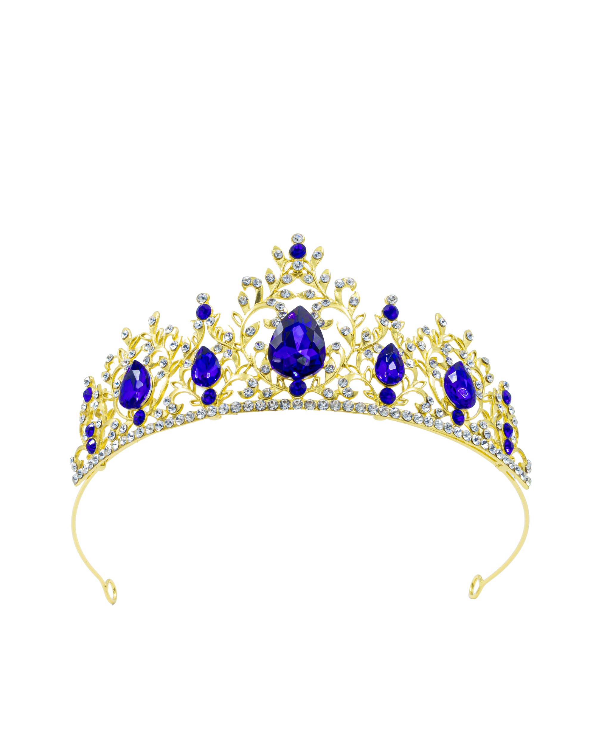 Corona Dorada de Diadema con piedras  - M145 Oro Laminado
