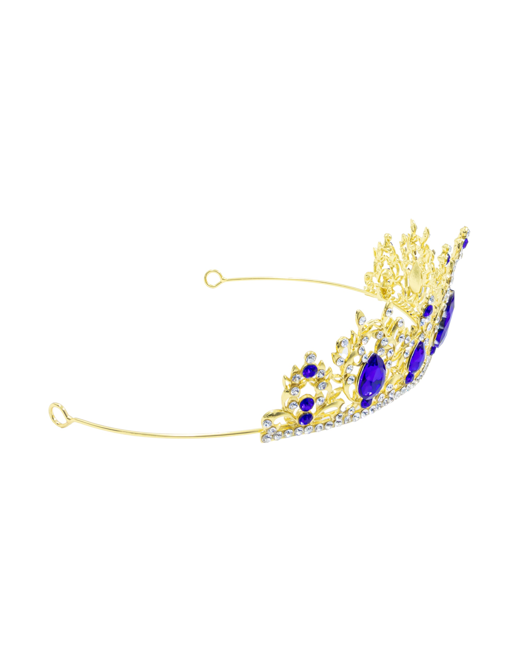 Corona Dorada de Diadema con piedras  - M145 Oro Laminado