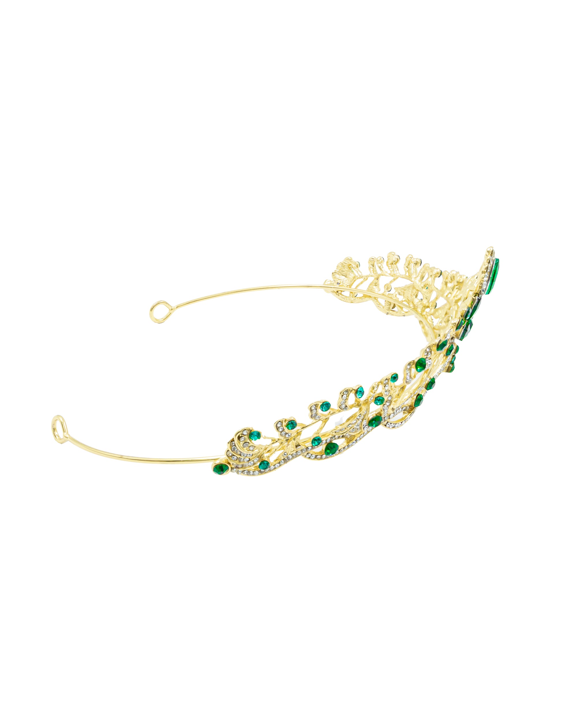 Corona Dorada de Diadema con piedras  - M146 Oro Laminado
