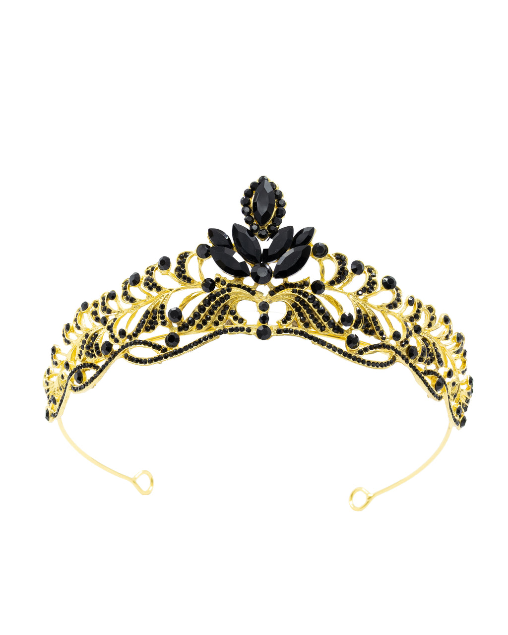 Corona Dorada de Diadema con piedras  - M150 Oro Laminado