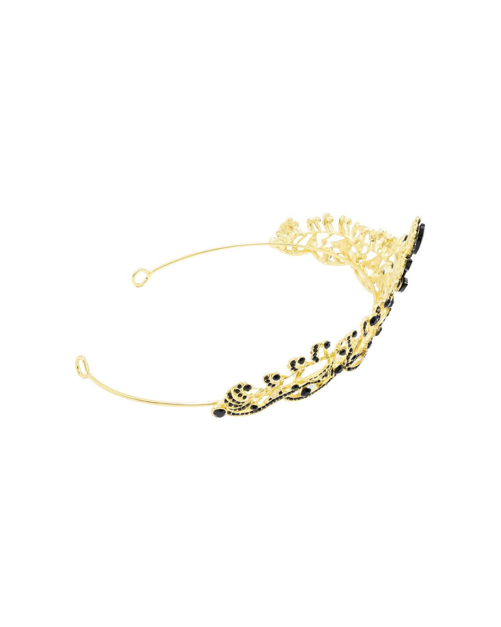 Corona Dorada de Diadema con piedras  - M150 Oro Laminado