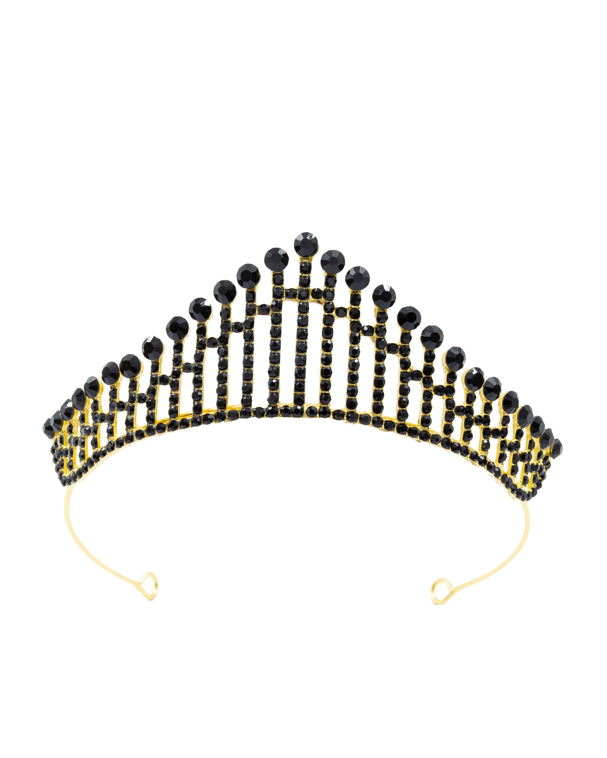 Corona Dorada de Diadema con piedras  - M151 Oro Laminado