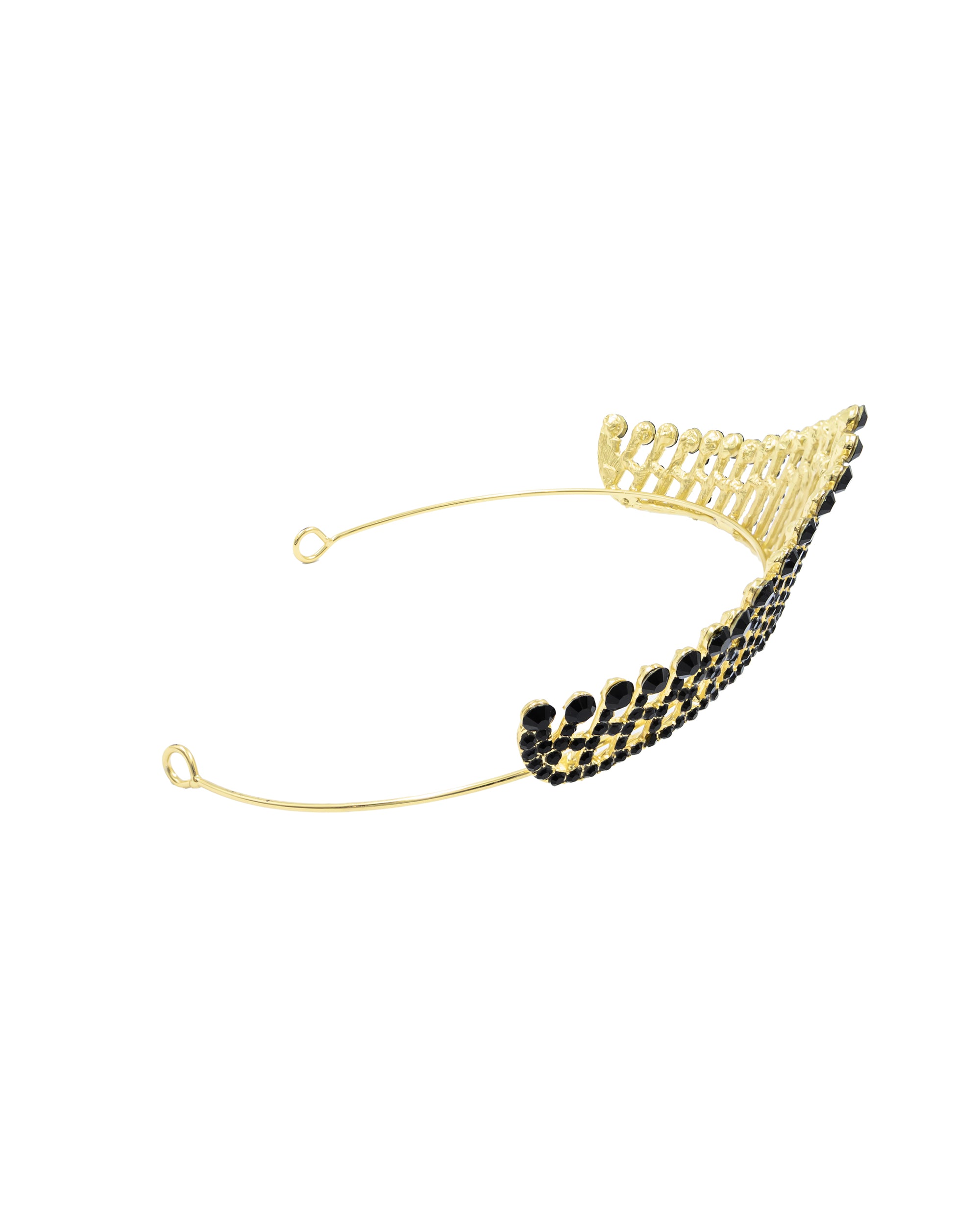 Corona Dorada de Diadema con piedras  - M151 Oro Laminado