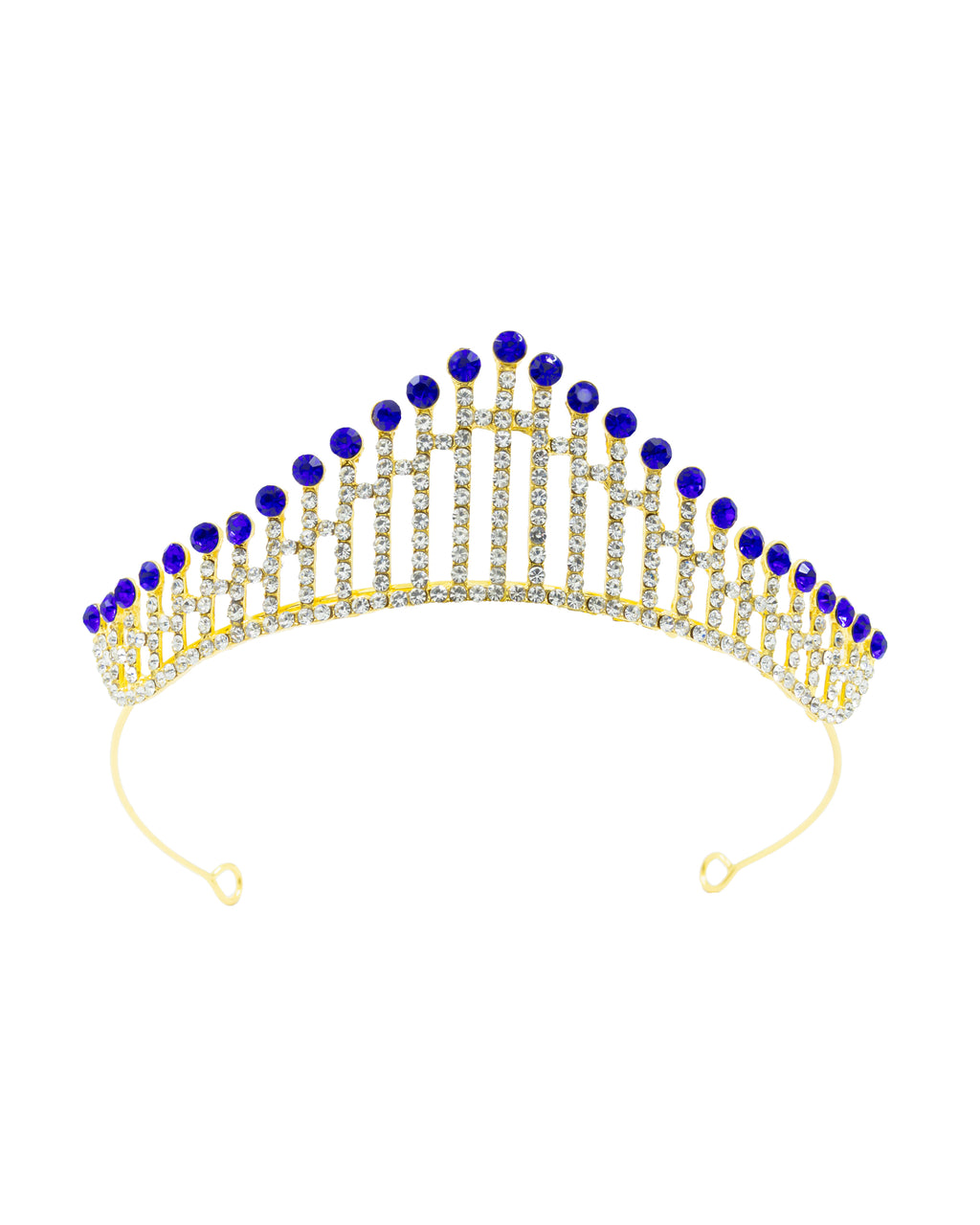Corona Dorada de Diadema con piedras  - M152 Oro Laminado
