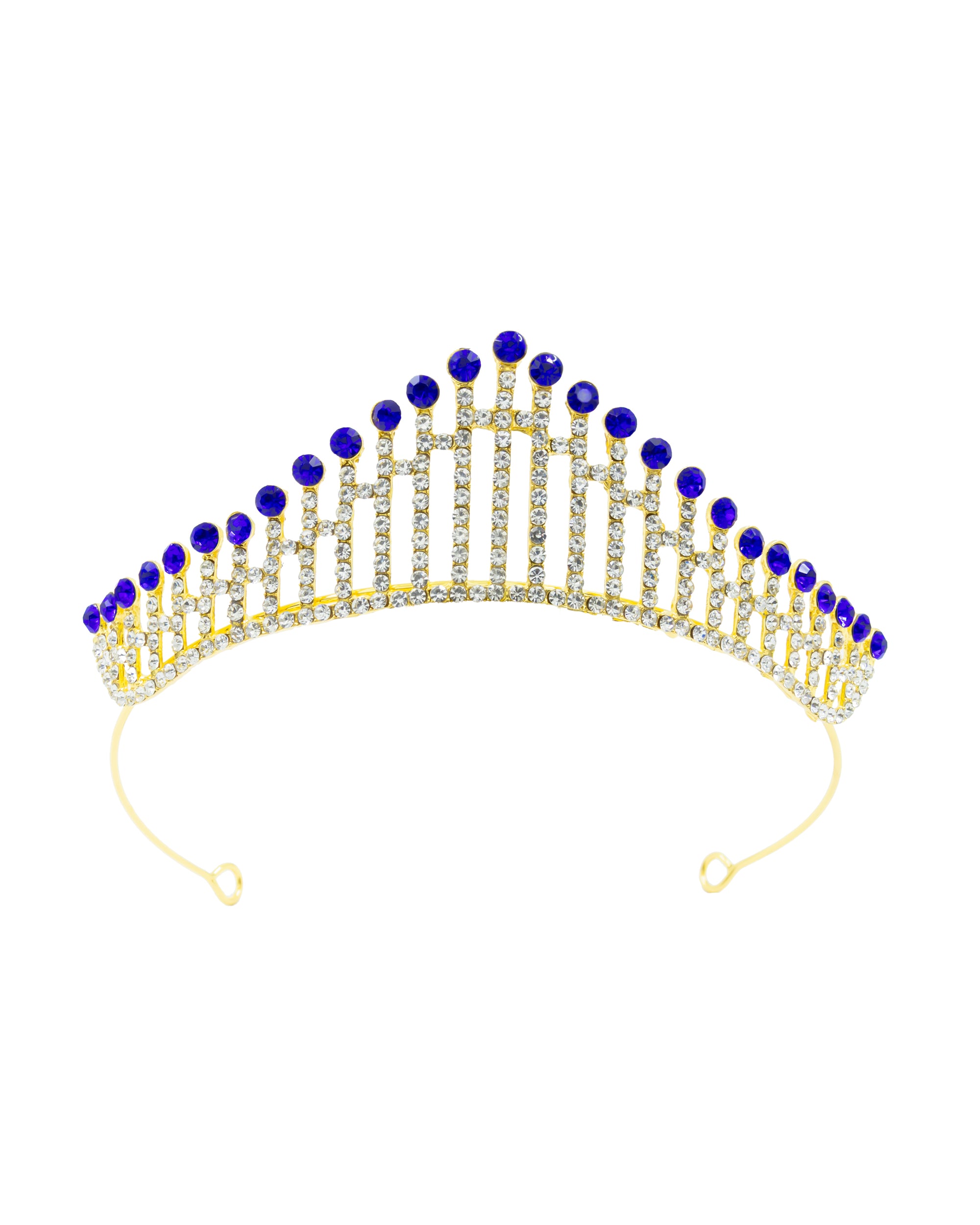 Corona Dorada de Diadema con piedras  - M152 Oro Laminado