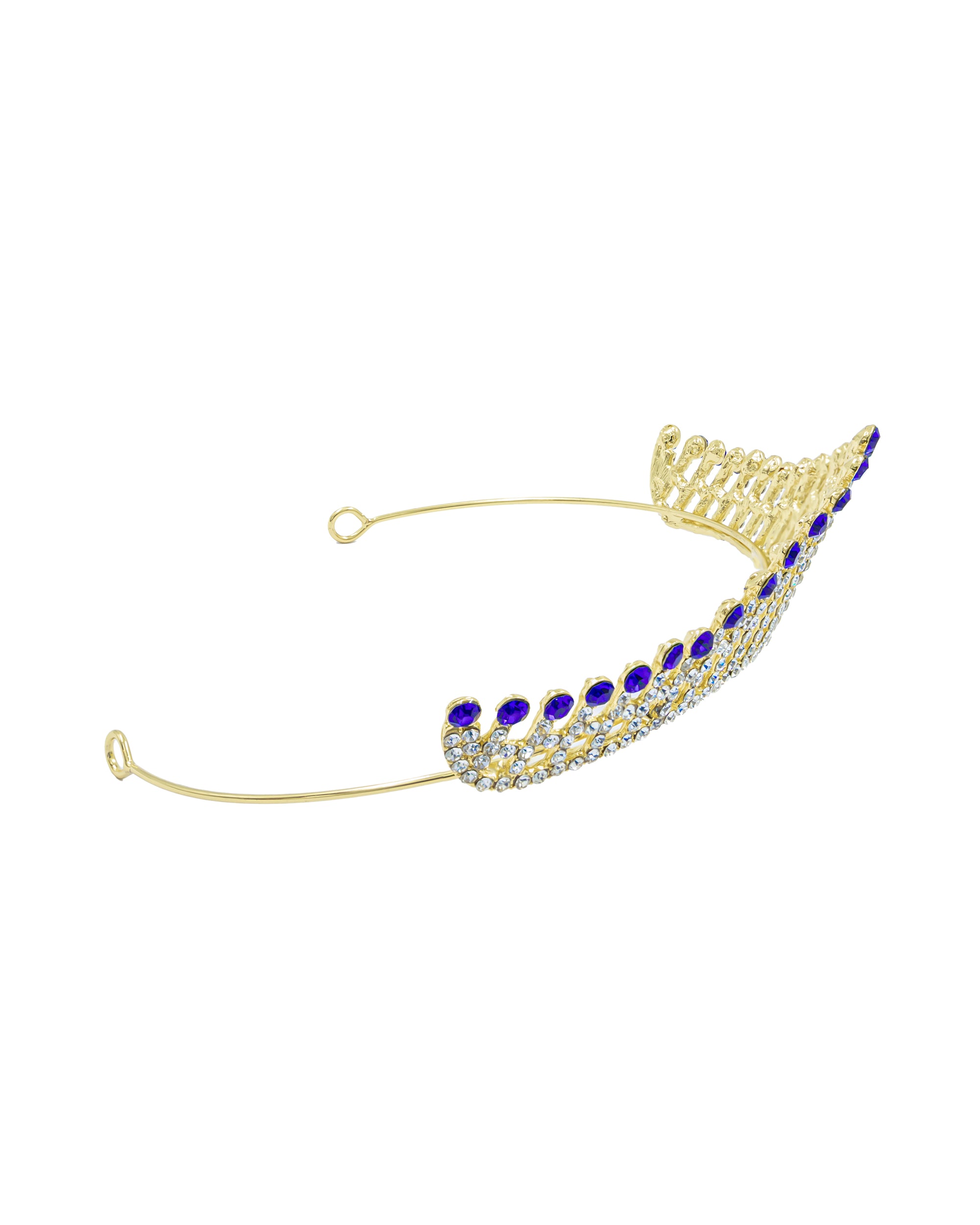 Corona Dorada de Diadema con piedras  - M152 Oro Laminado