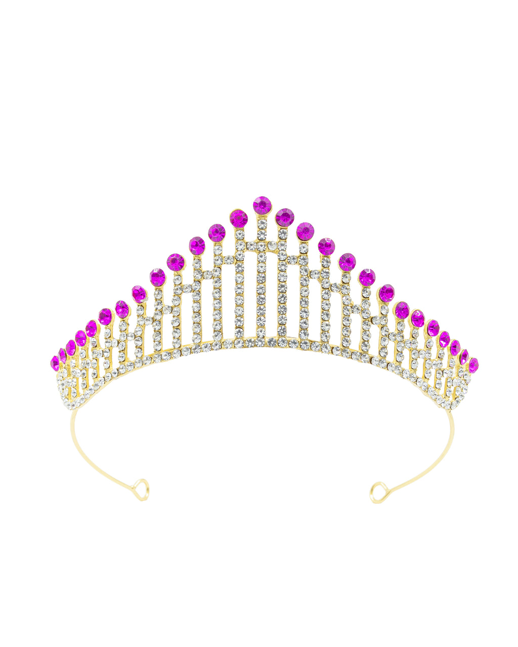 Corona Dorada de Diadema con piedras  - M154 Oro Laminado