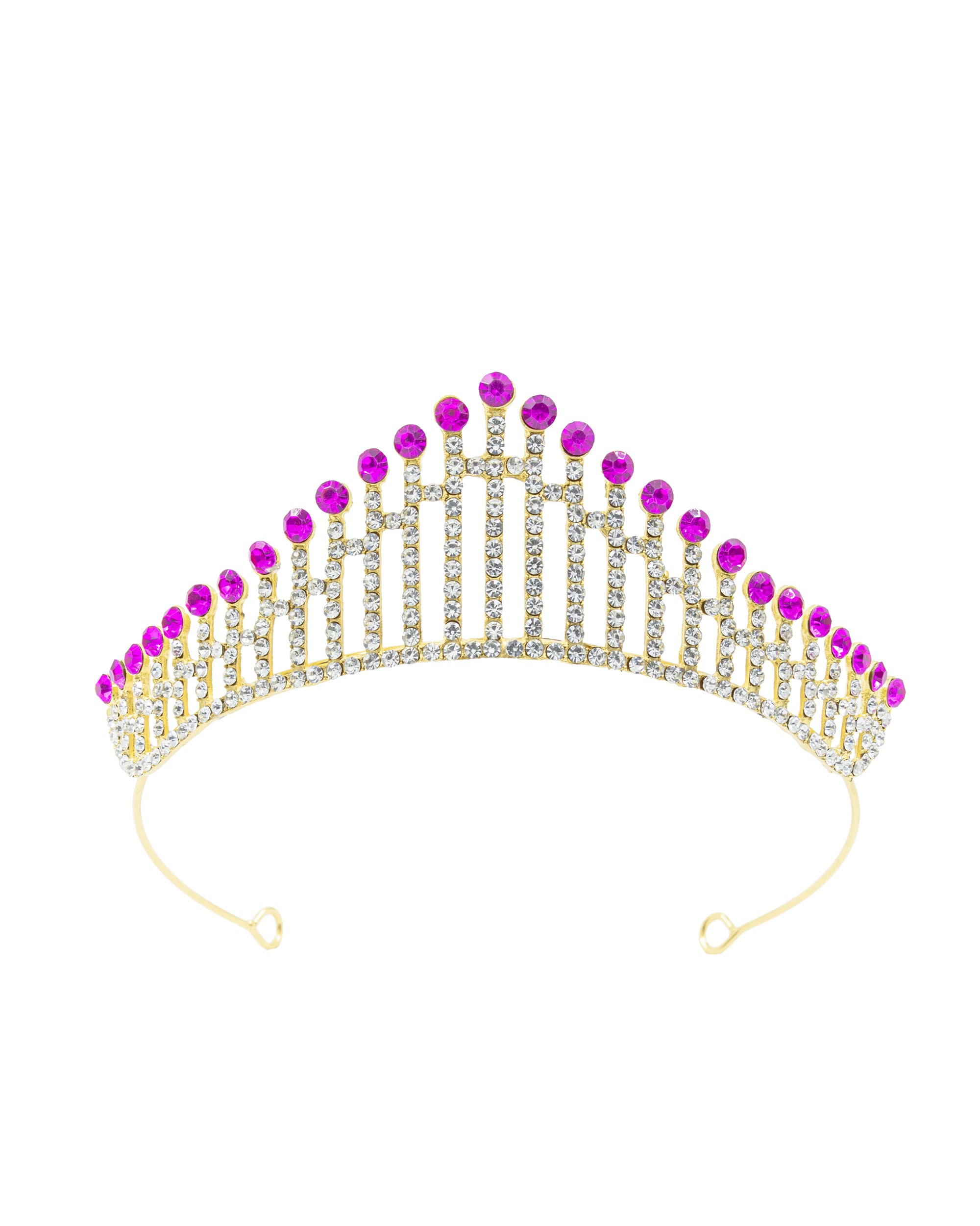 Corona Dorada de Diadema con piedras  - M154 Oro Laminado