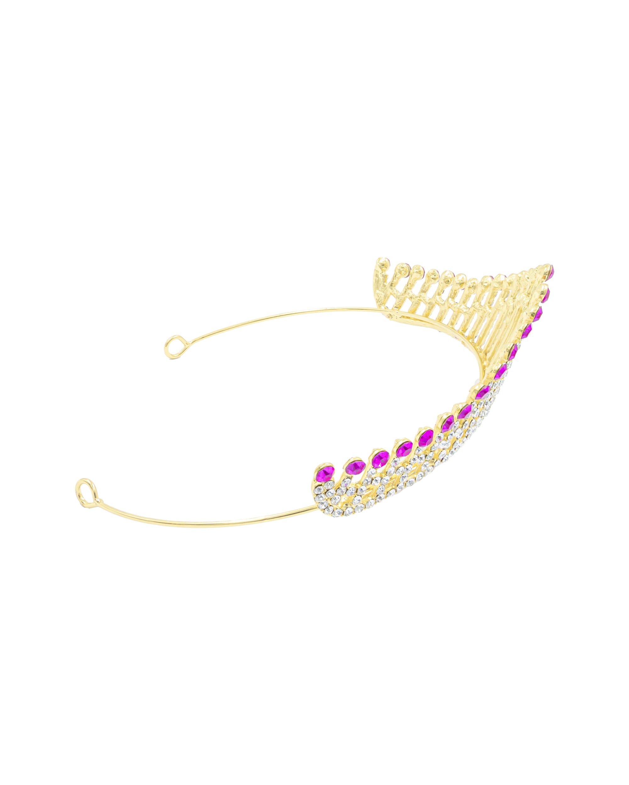 Corona Dorada de Diadema con piedras  - M154 Oro Laminado