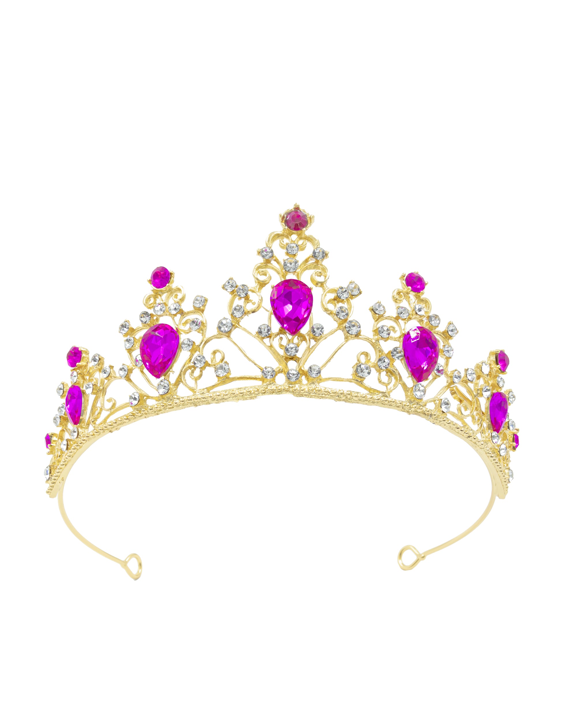 Corona Dorada de Diadema con piedras  - M155 Oro Laminado