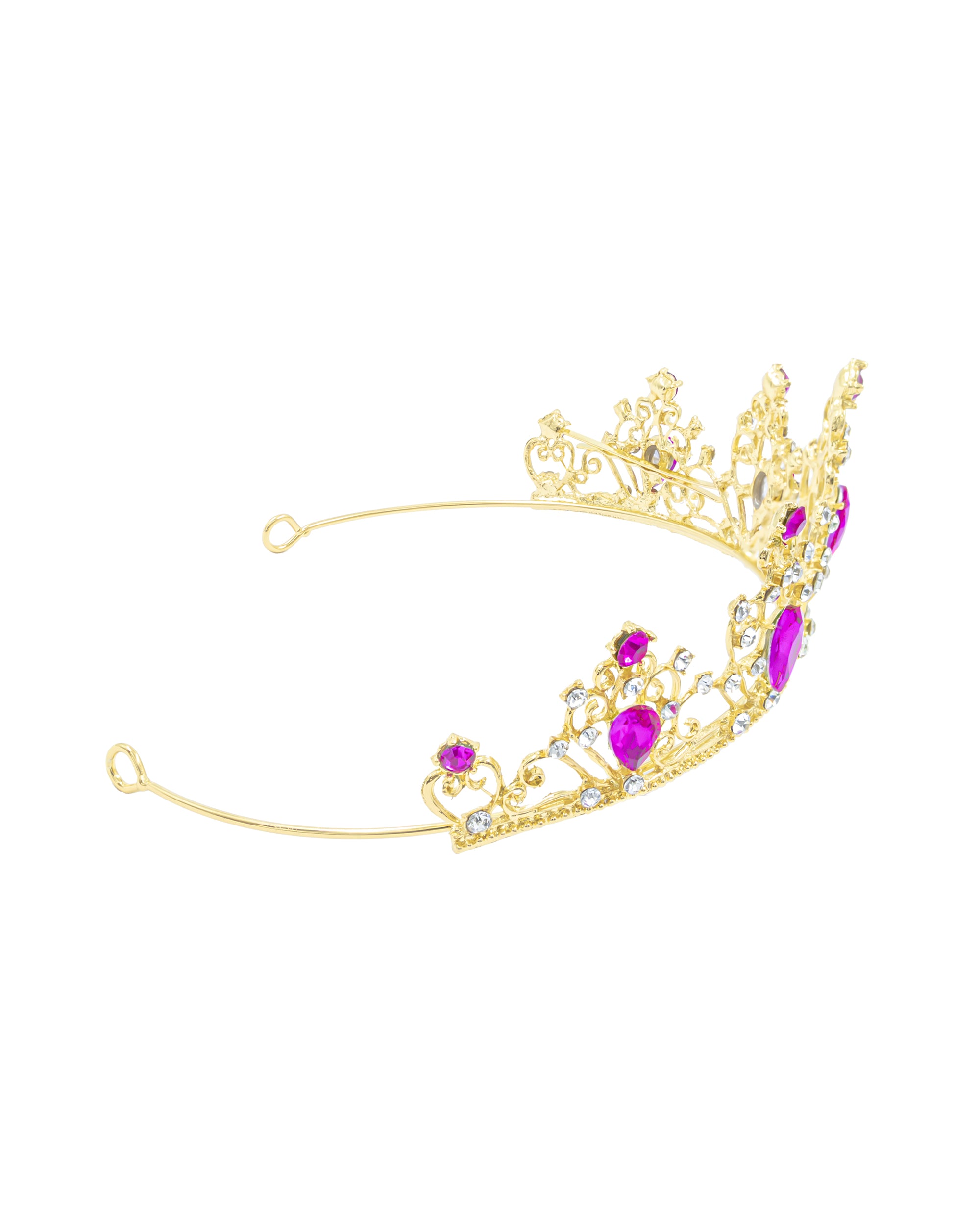 Corona Dorada de Diadema con piedras  - M155 Oro Laminado