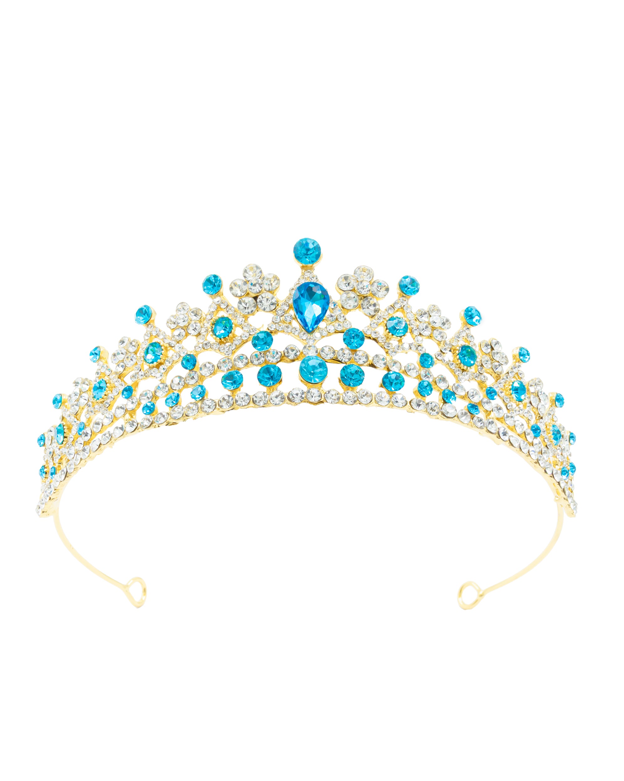 Corona Dorada de Diadema con piedras  - M157 Oro Laminado
