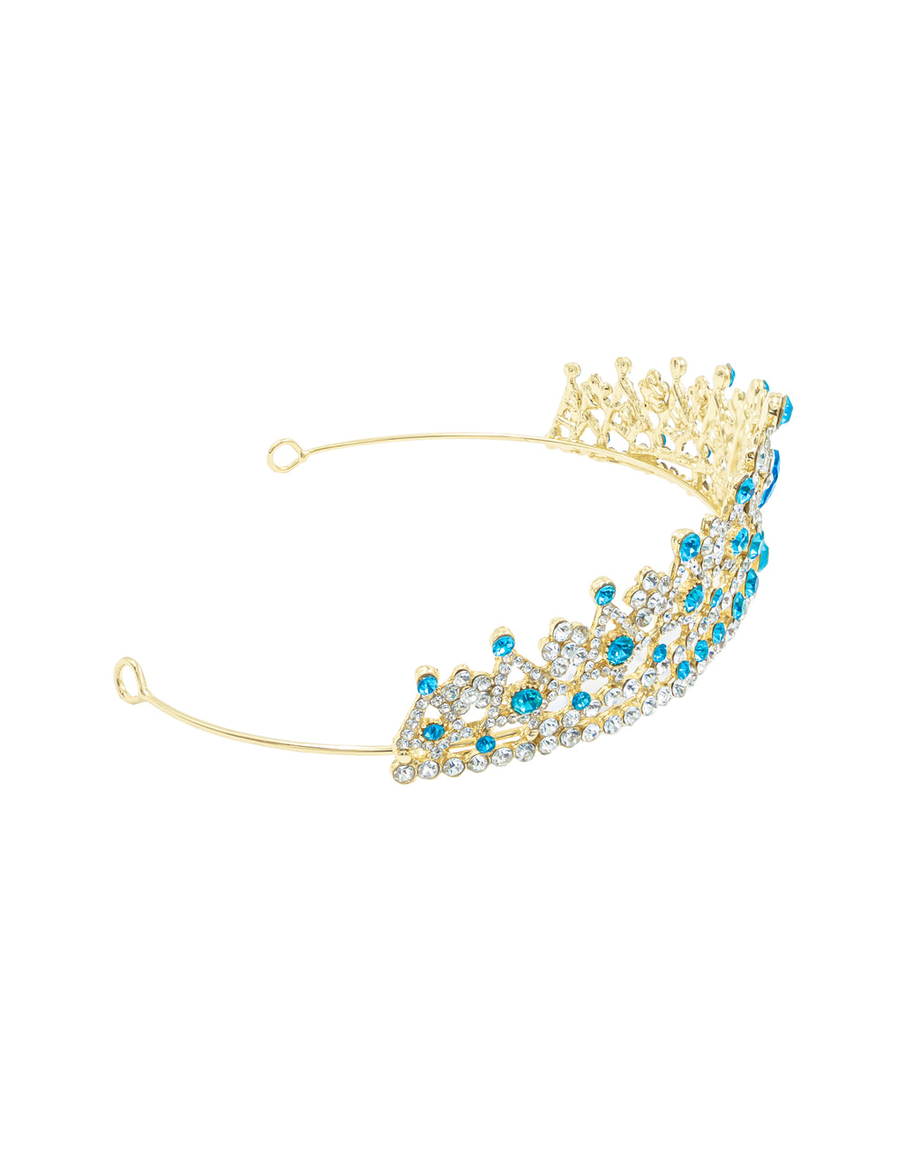 Corona Dorada de Diadema con piedras  - M157 Oro Laminado