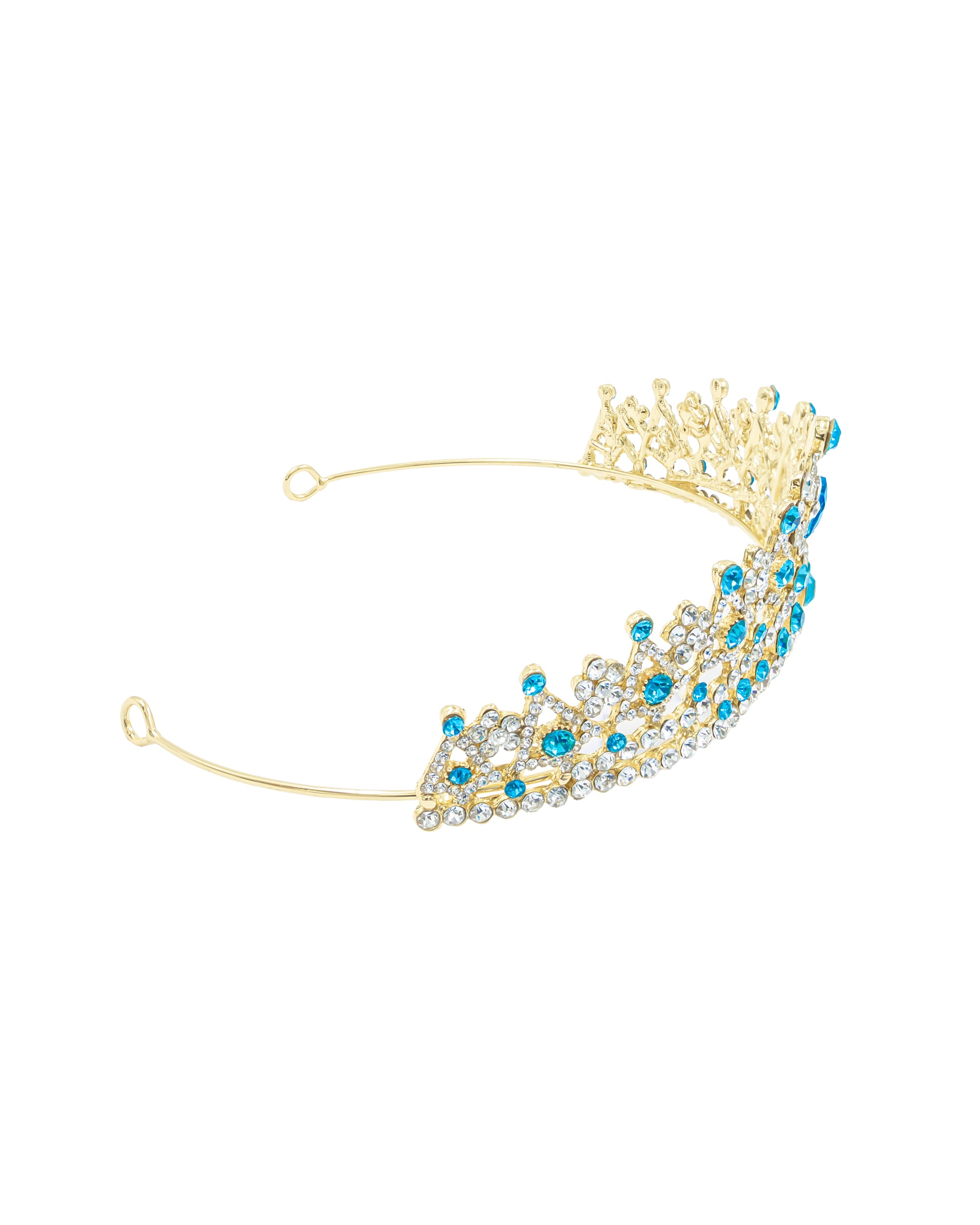 Corona Dorada de Diadema con piedras  - M157 Oro Laminado