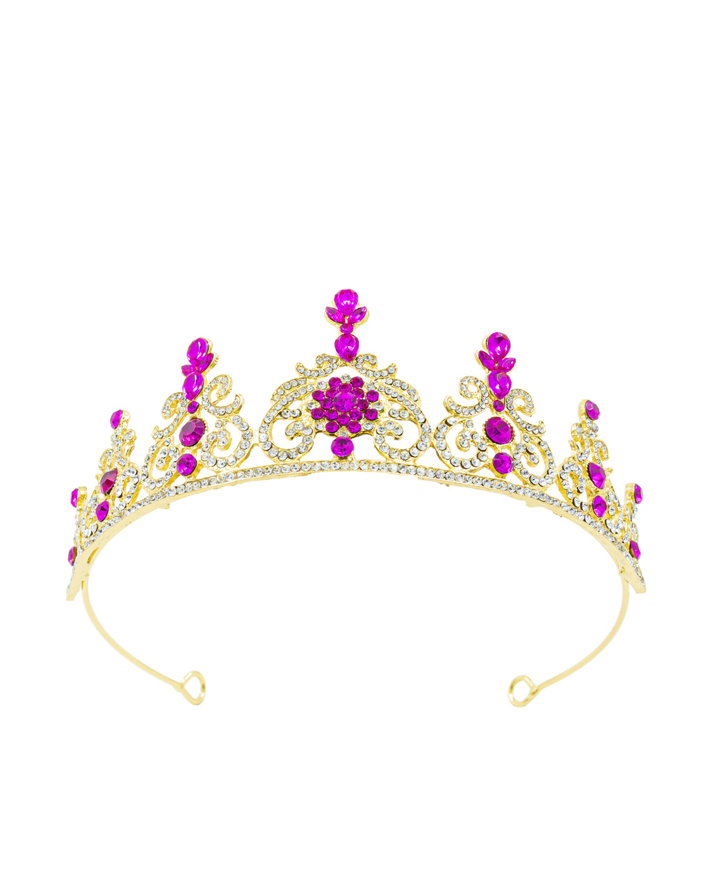 Corona Dorada de Diadema con piedras  - M158 Oro Laminado