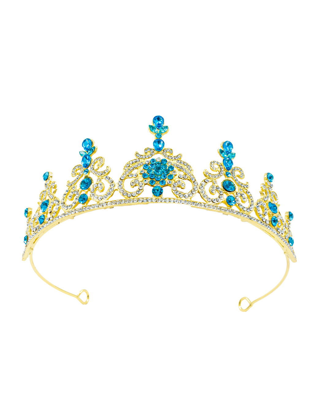 Corona Dorada de Diadema con piedras  - M159 Oro Laminado