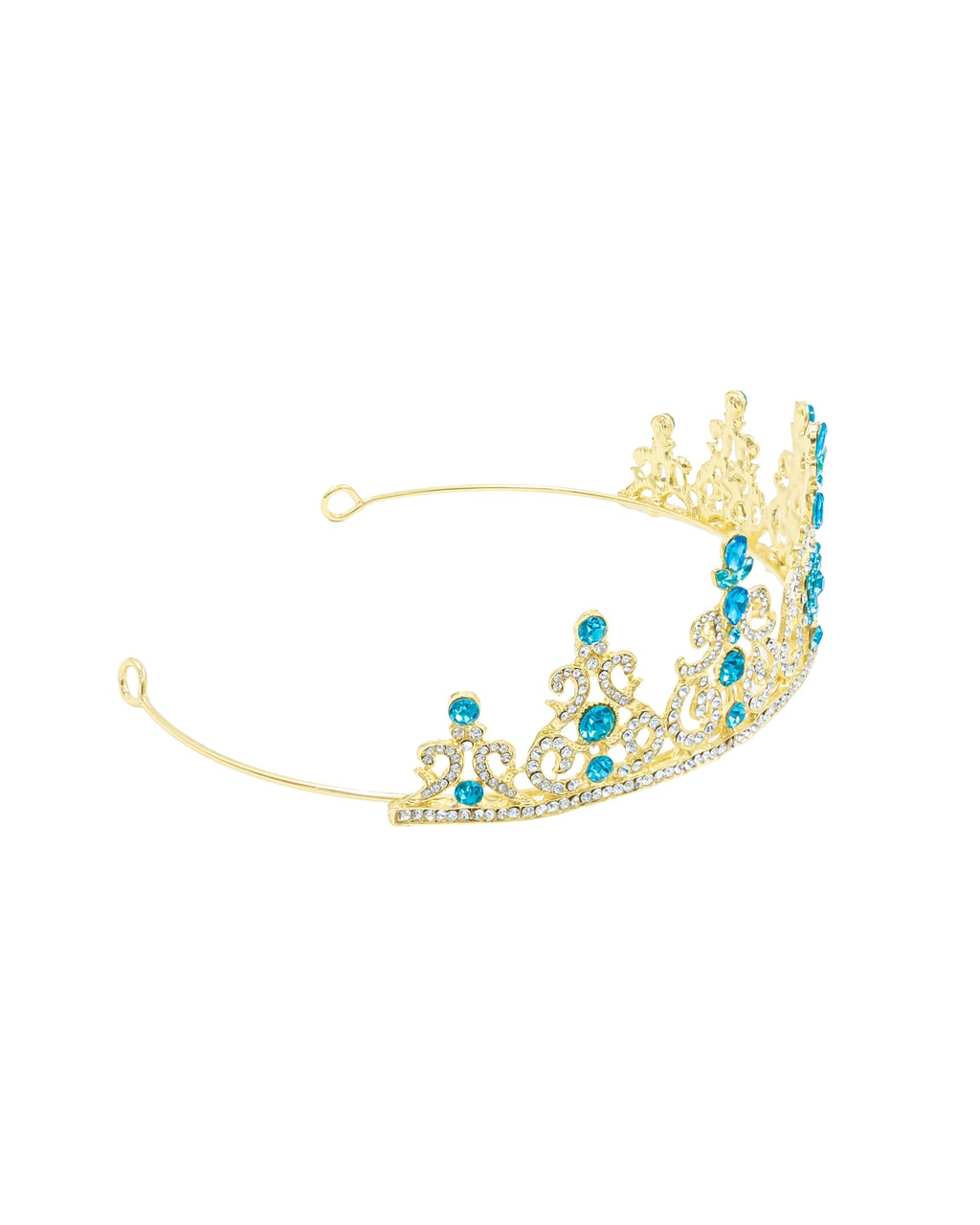 Corona Dorada de Diadema con piedras  - M159 Oro Laminado