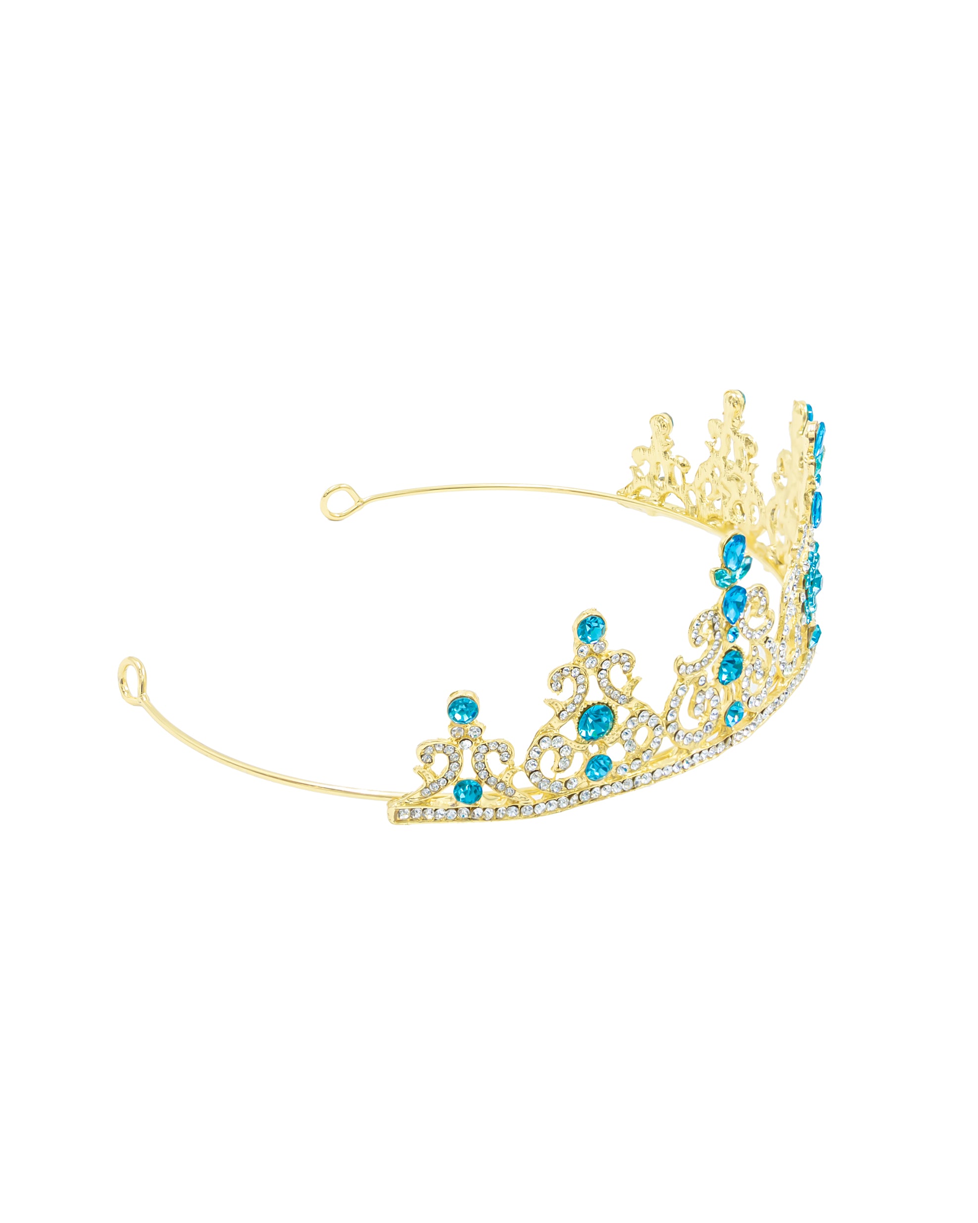 Corona Dorada de Diadema con piedras  - M159 Oro Laminado