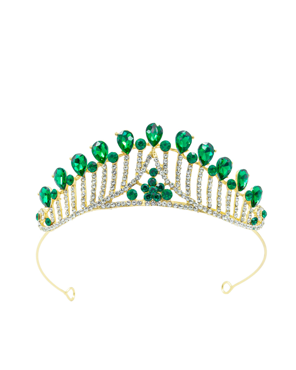 Corona Dorada de Diadema con piedras  - M160 Oro Laminado