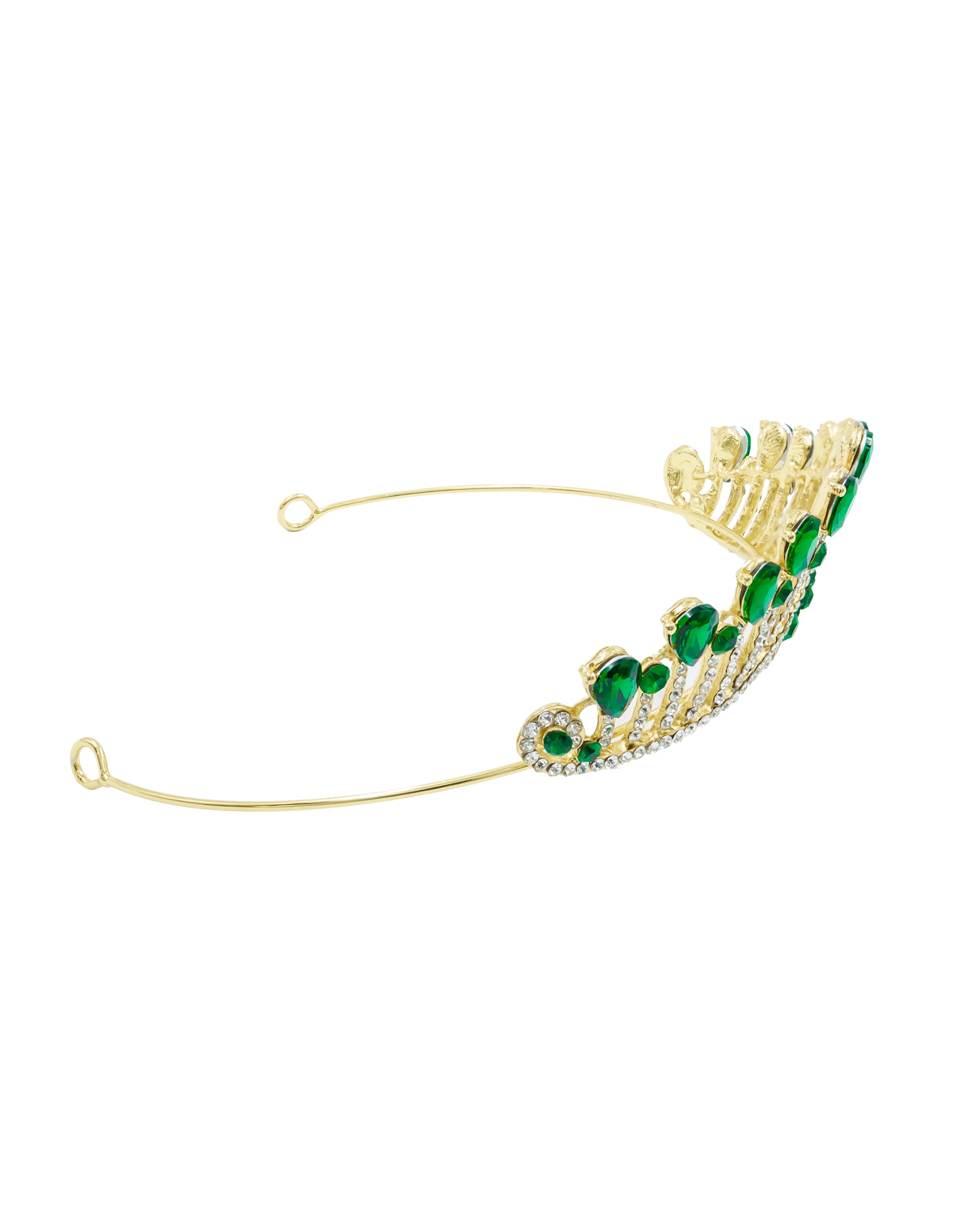 Corona Dorada de Diadema con piedras  - M160 Oro Laminado