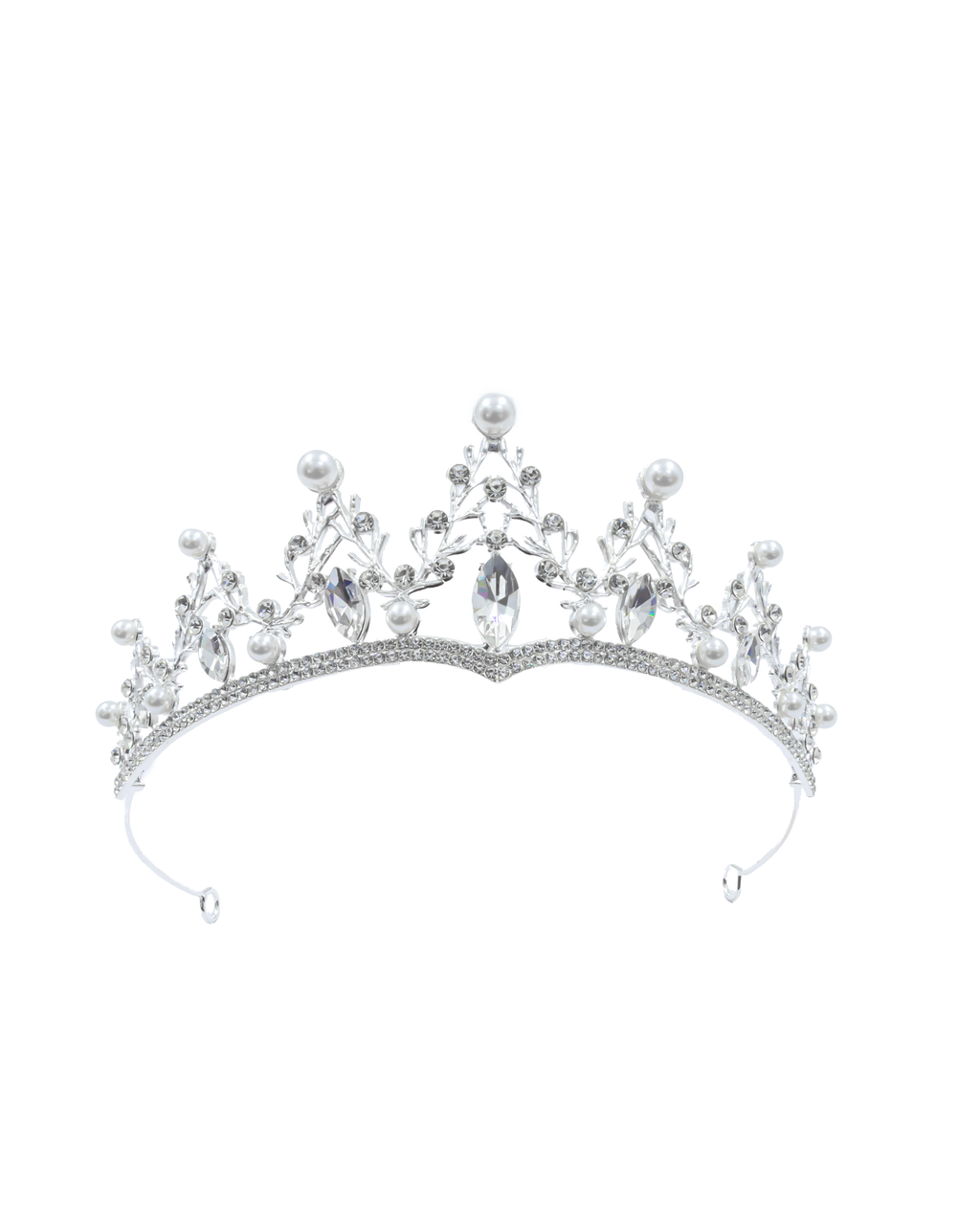 Corona Plateada de Diadema con piedras  - M162 Oro Laminado
