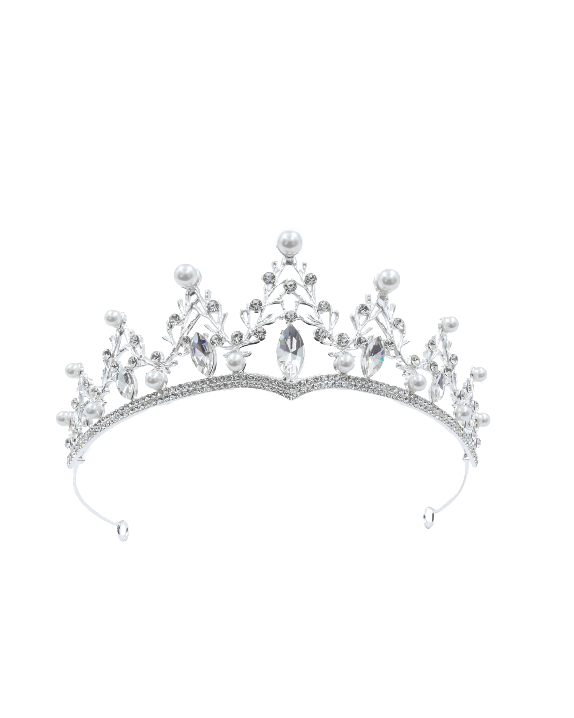Corona Plateada de Diadema con piedras  - M162 Oro Laminado