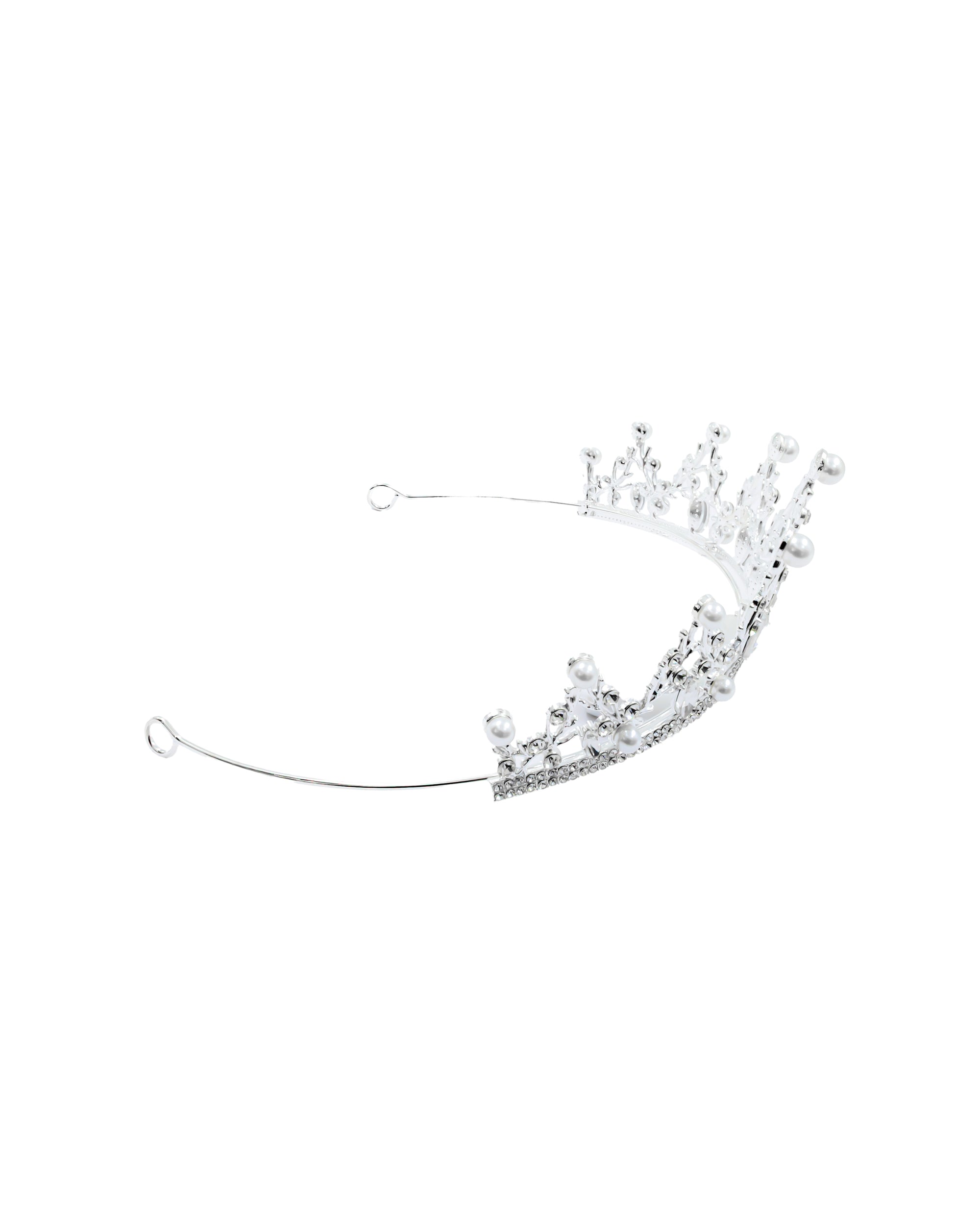 Corona Plateada de Diadema con piedras  - M162 Oro Laminado