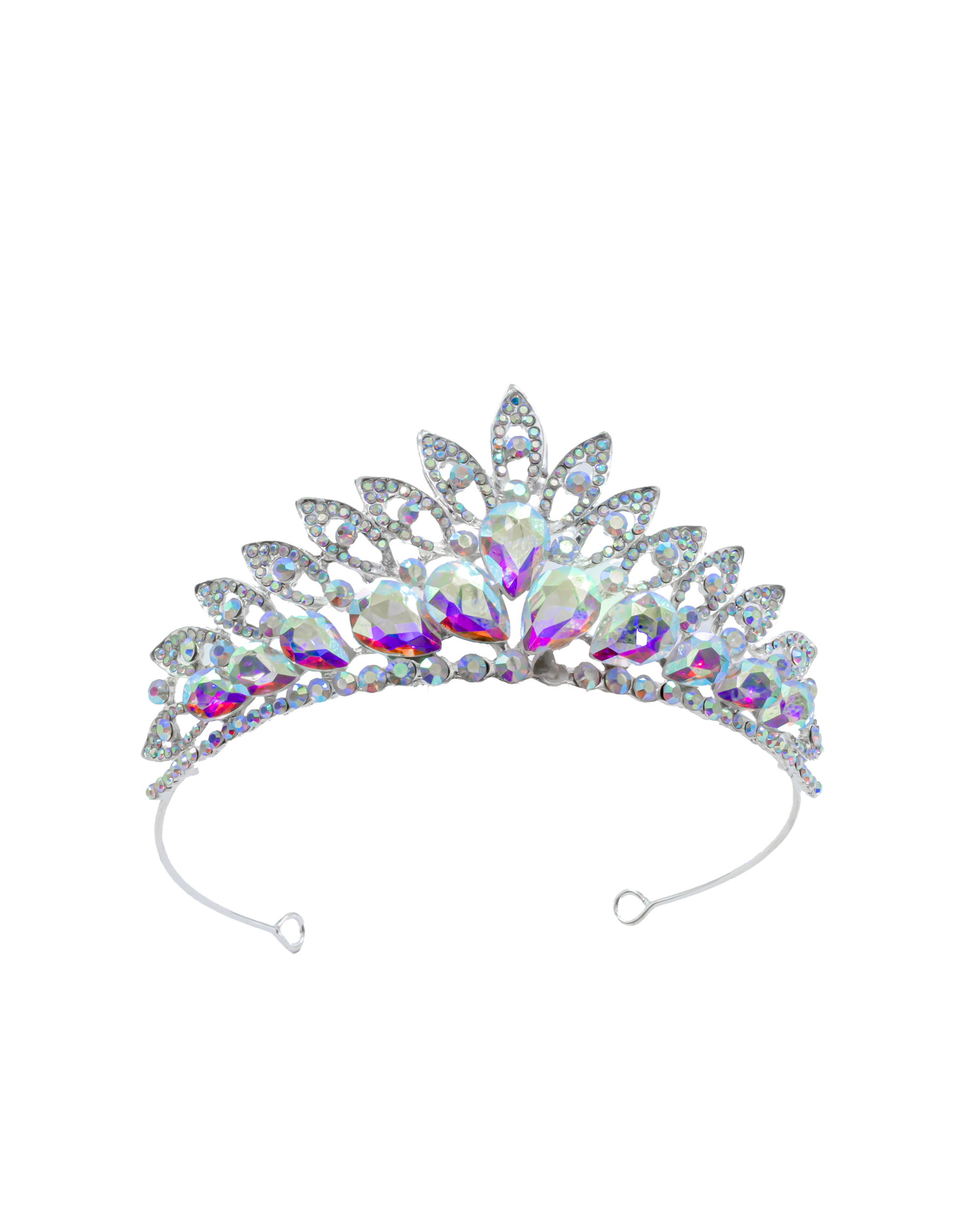 Corona Plateada de Diadema con piedras  - M163 Oro Laminado