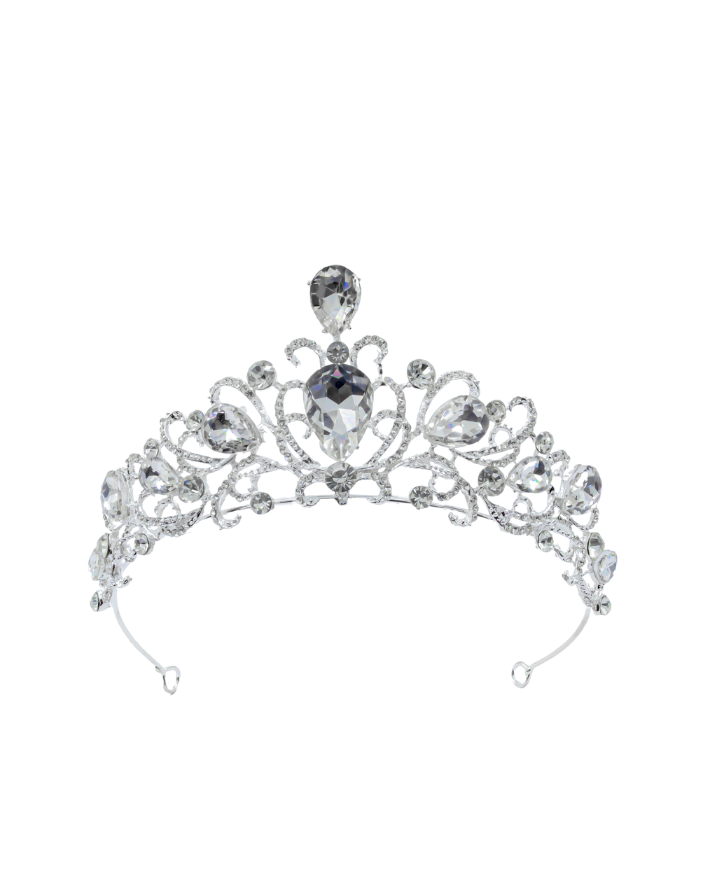 Corona Plateada de Diadema con piedras  - M165 Oro Laminado