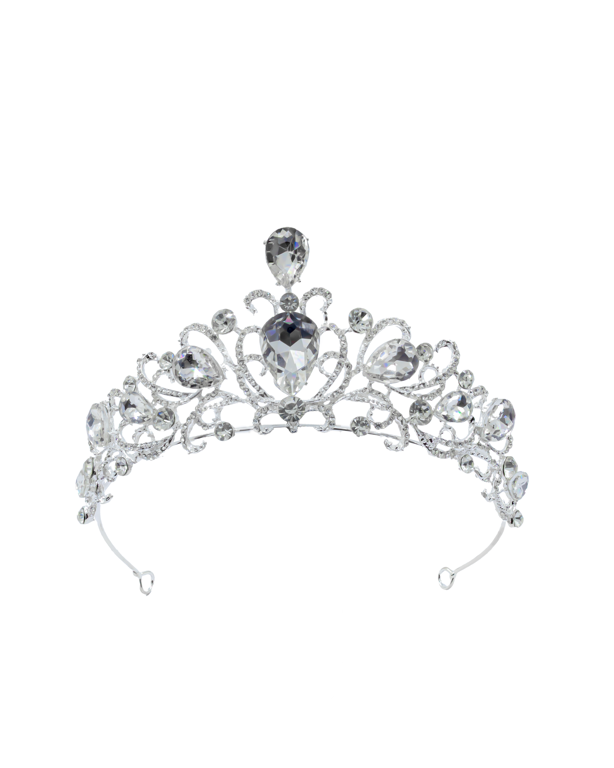 Corona Plateada de Diadema con piedras  - M165 Oro Laminado