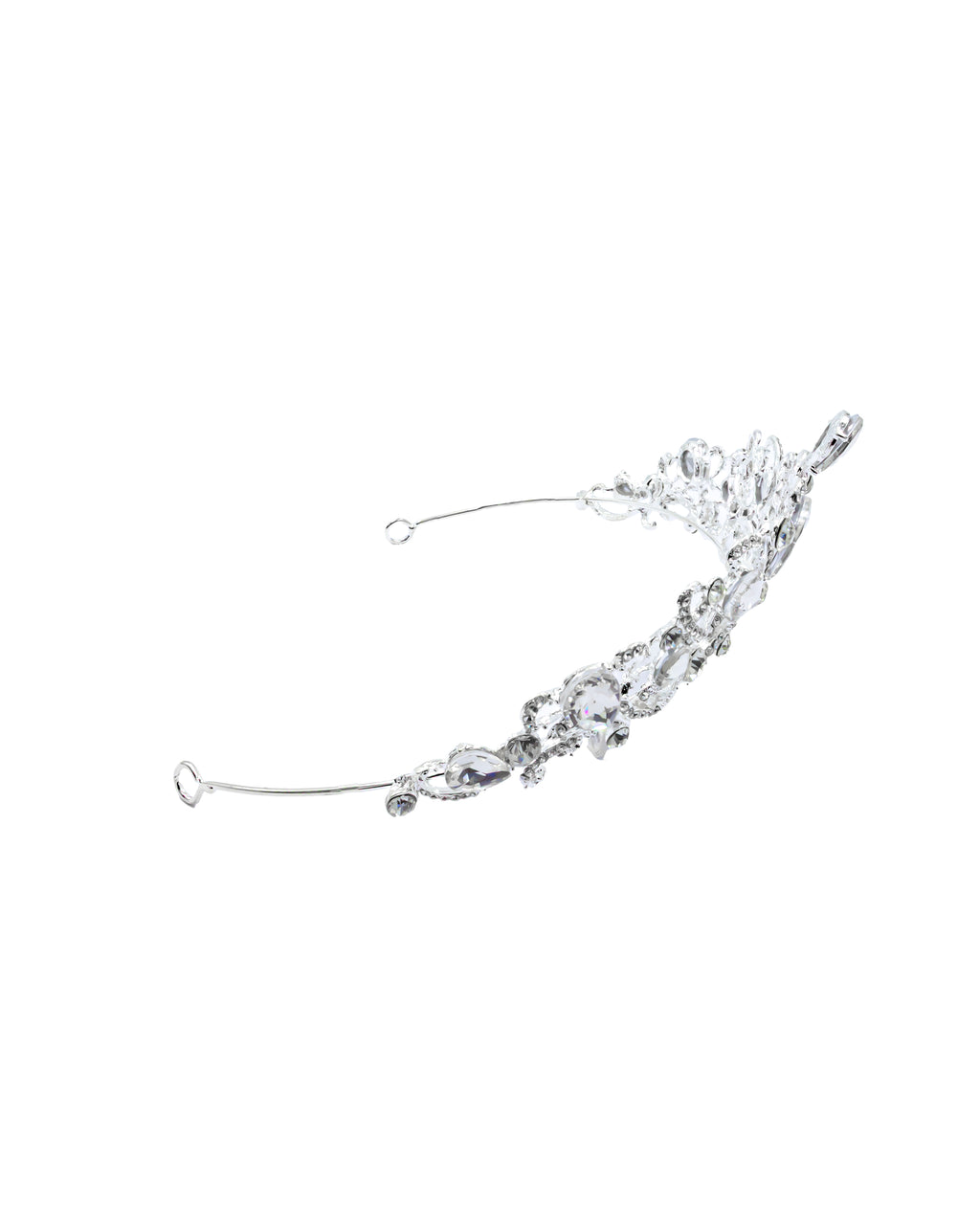 Corona Plateada de Diadema con piedras  - M165 Oro Laminado