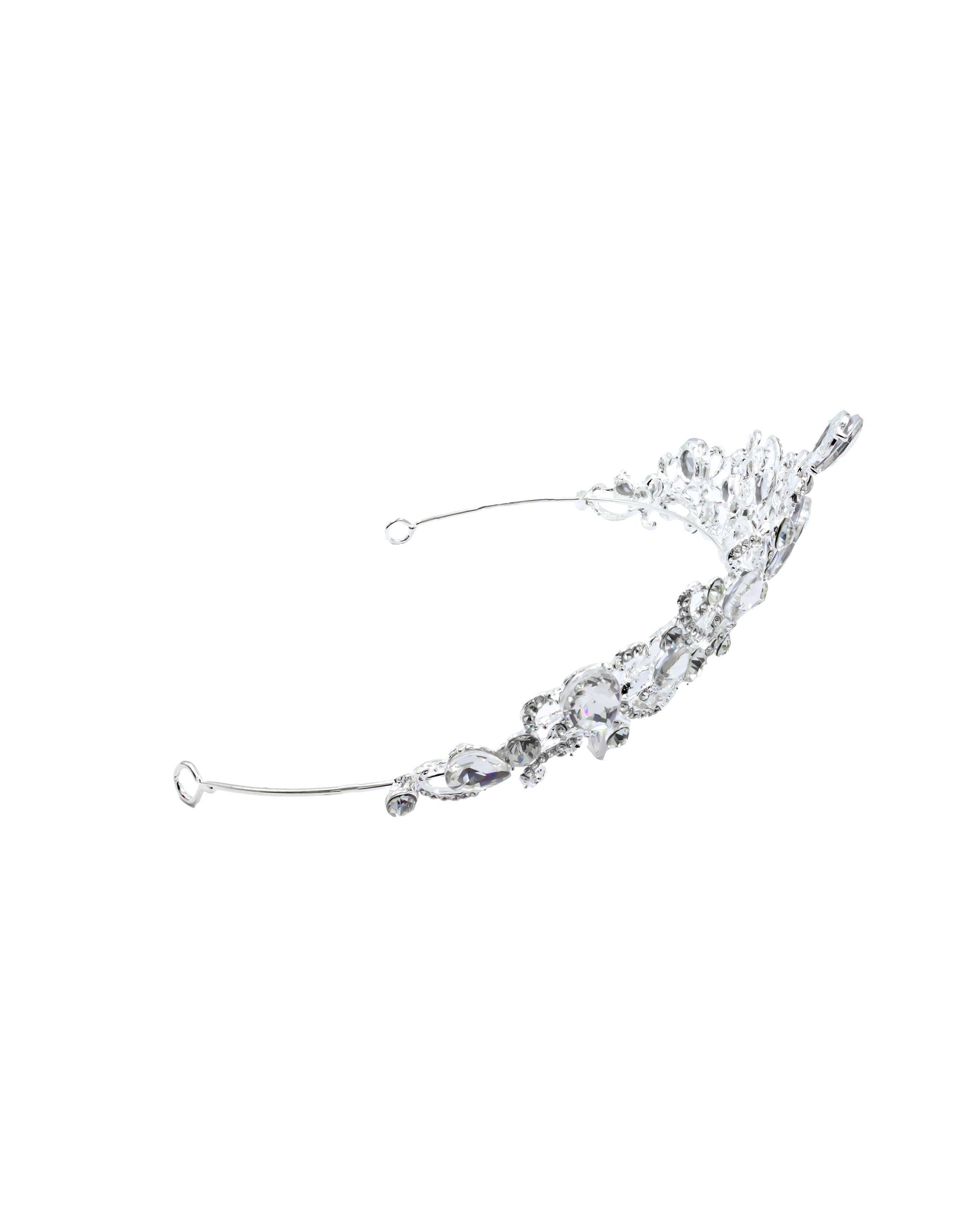 Corona Plateada de Diadema con piedras  - M165 Oro Laminado