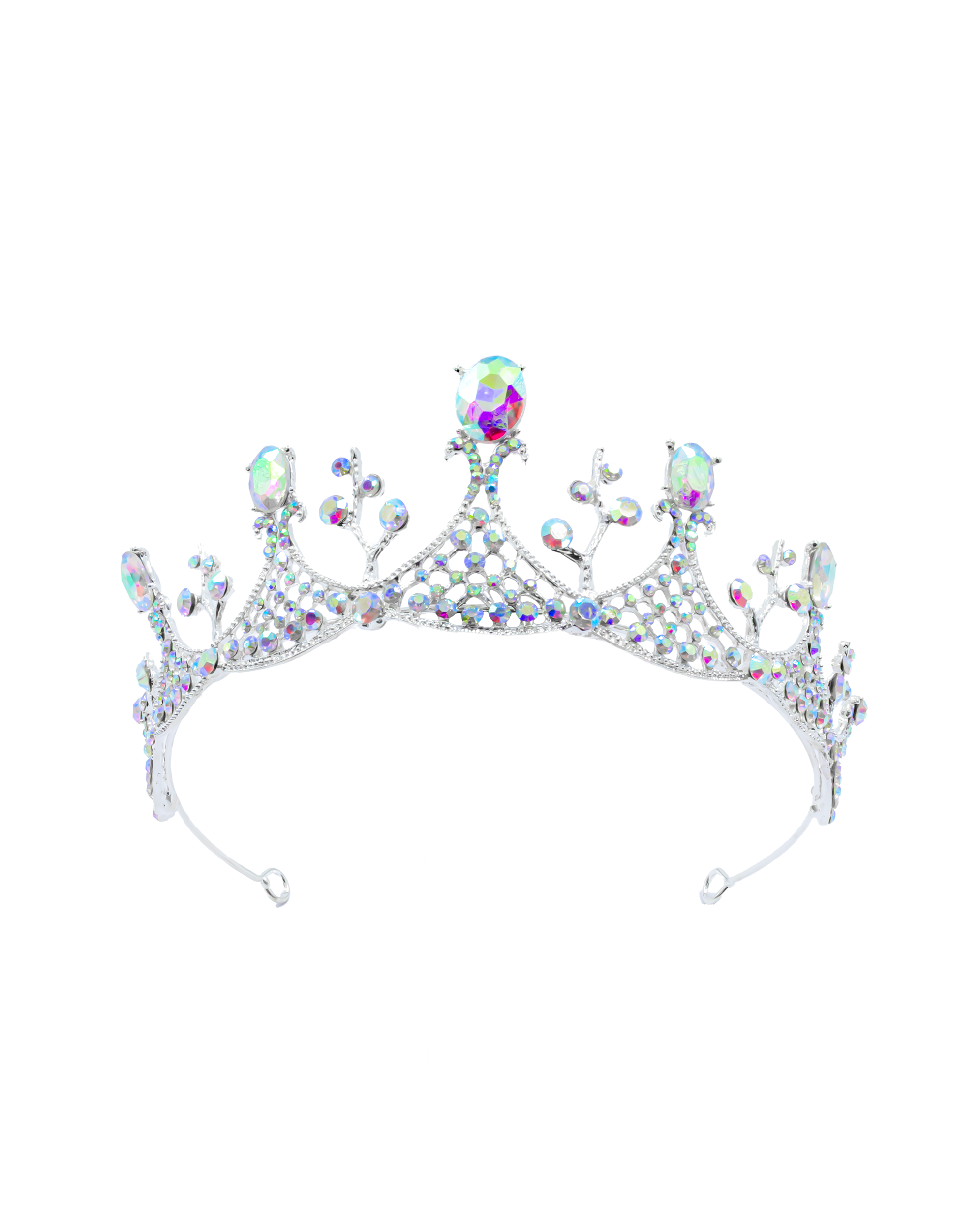 Corona Plateada de Diadema con piedras  - M166 Oro Laminado