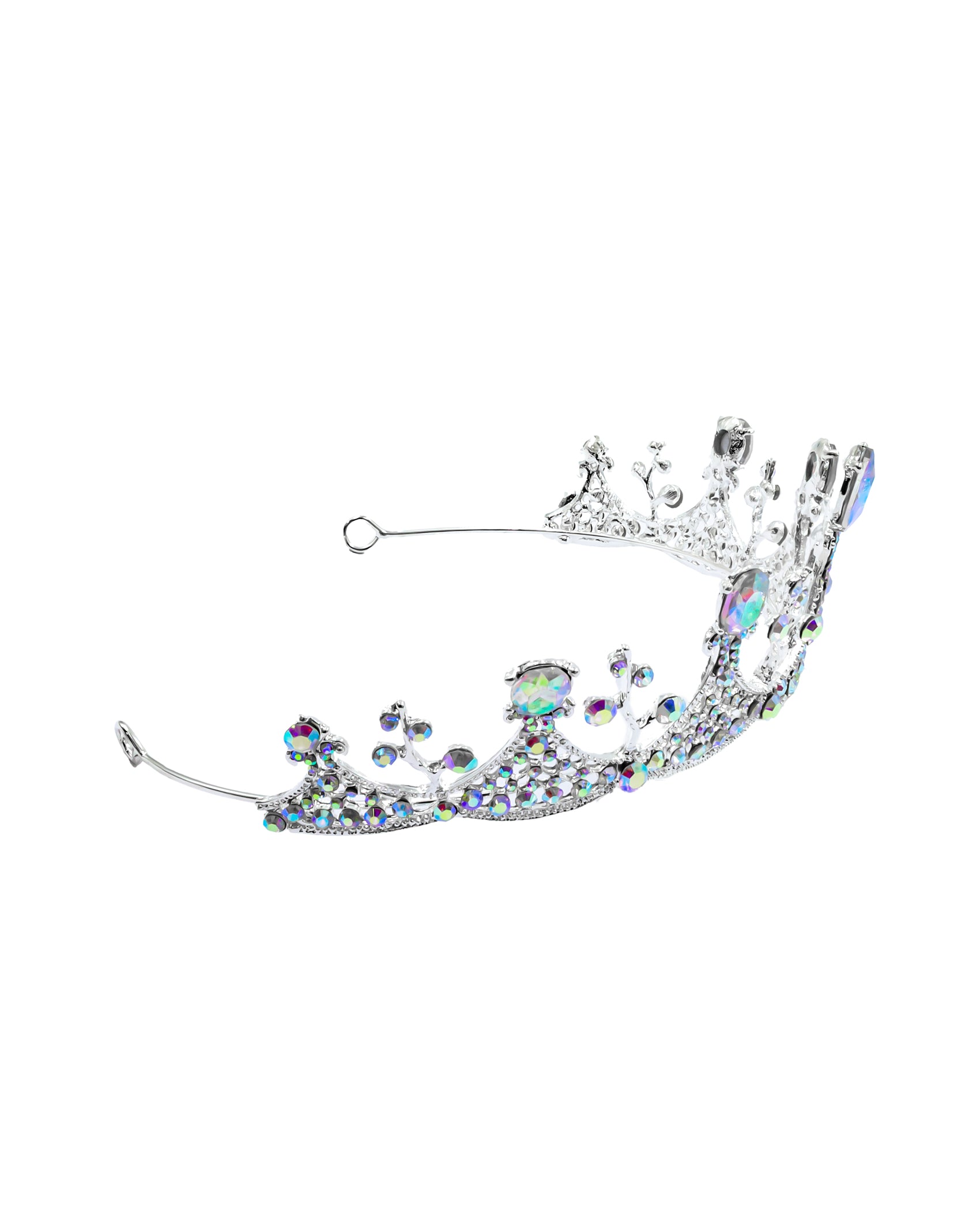Corona Plateada de Diadema con piedras  - M166 Oro Laminado