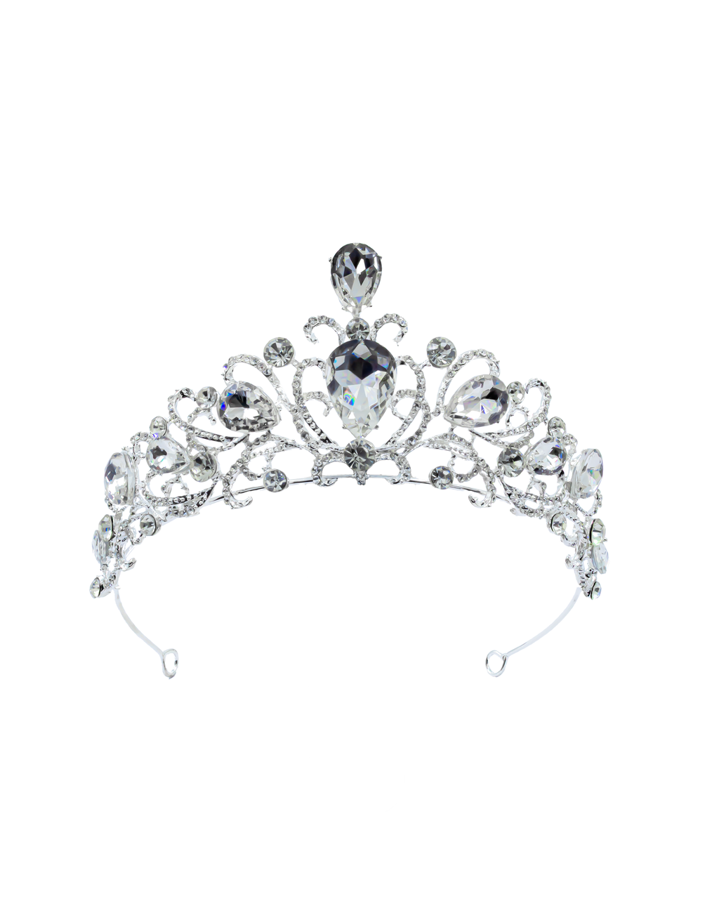 Corona Plateada de Diadema con piedras  - M167 Oro Laminado