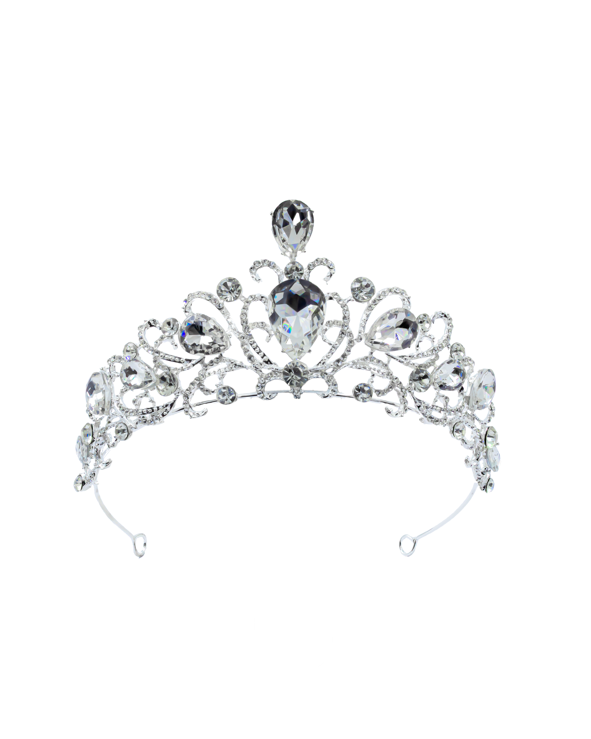 Corona Plateada de Diadema con piedras  - M167 Oro Laminado