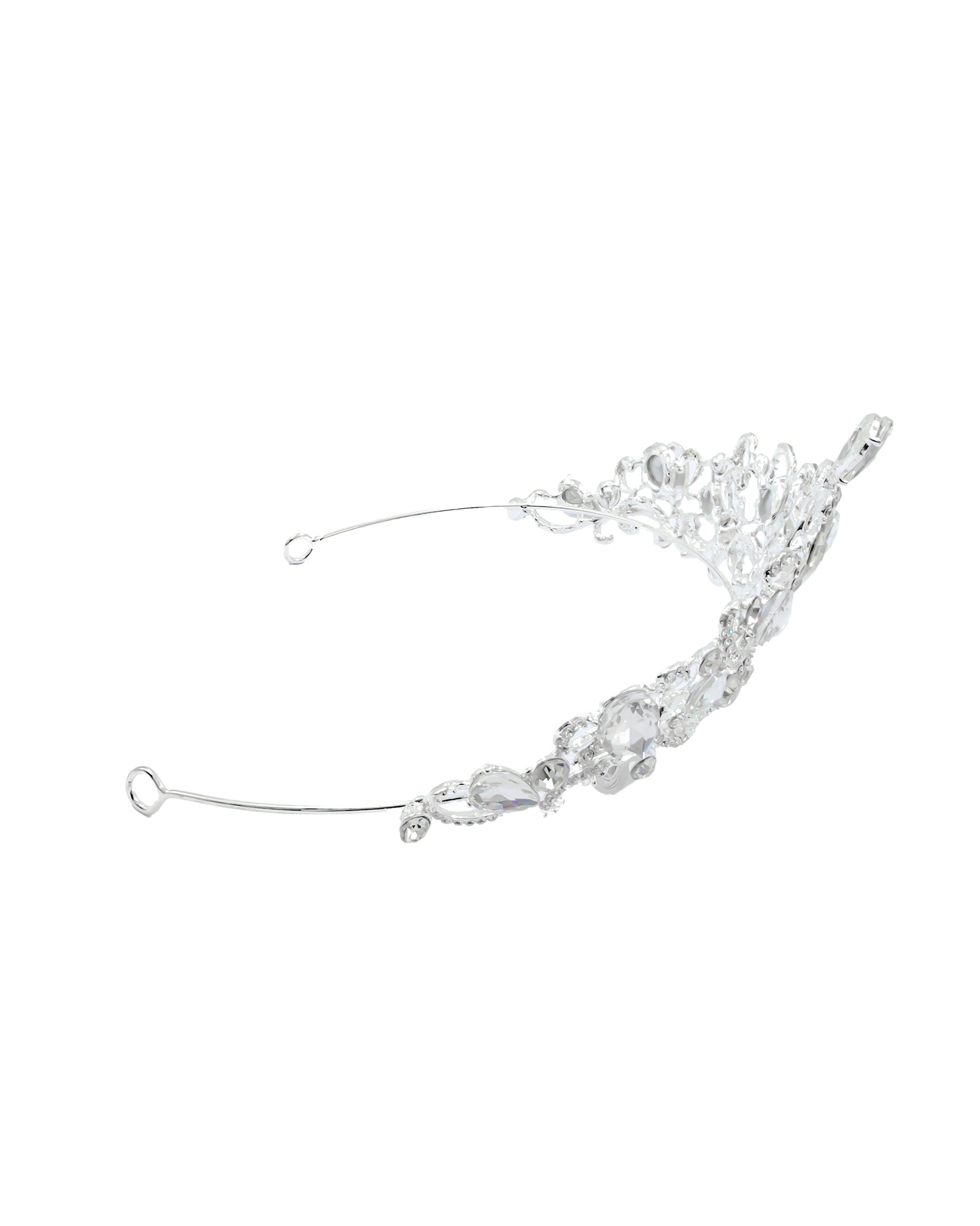 Corona Plateada de Diadema con piedras  - M167 Oro Laminado