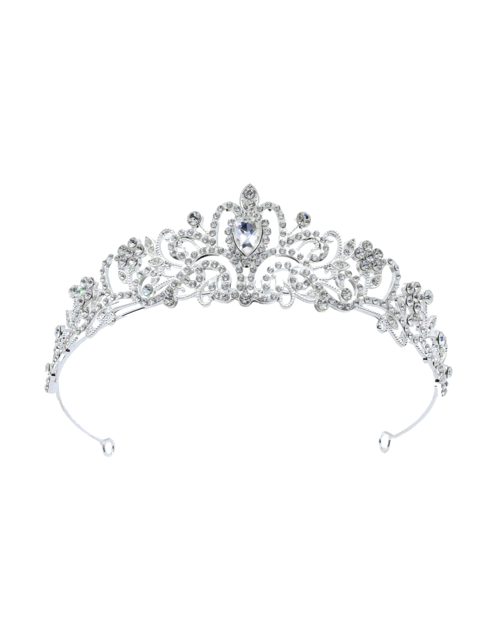 Corona Plateada de Diadema con piedras  - M173 Oro Laminado