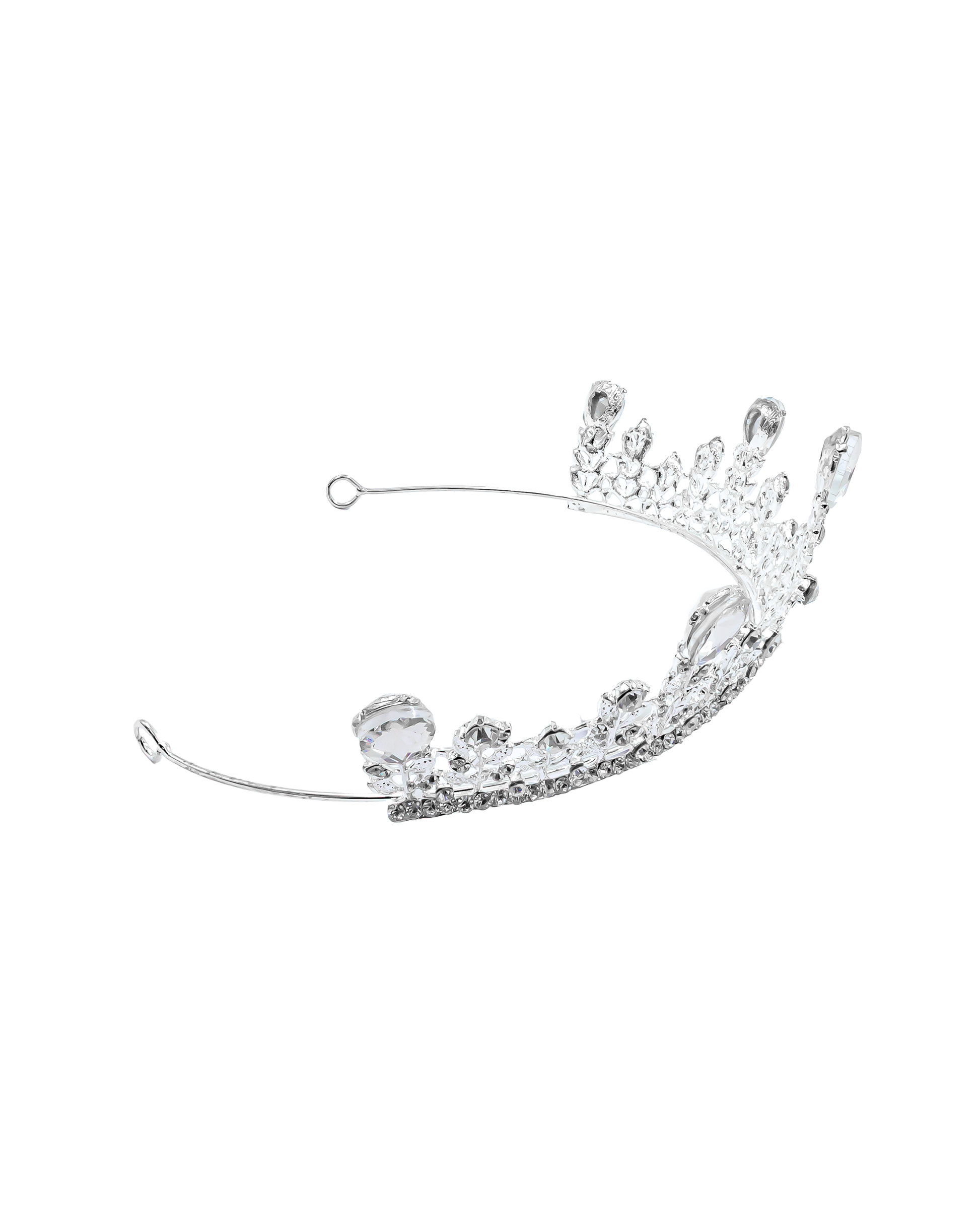 Corona Plateada de Diadema con piedras  - M175 Oro Laminado