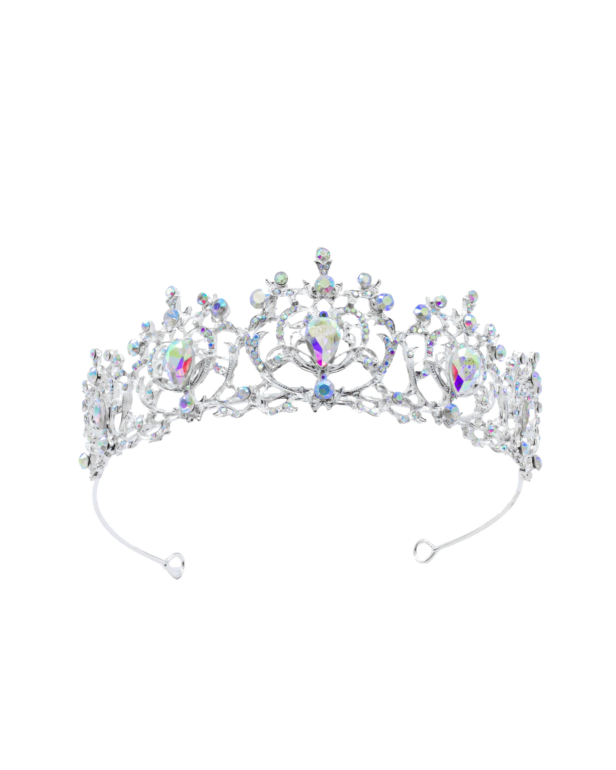 Corona Plateada de Diadema con piedras  - M177 Oro Laminado