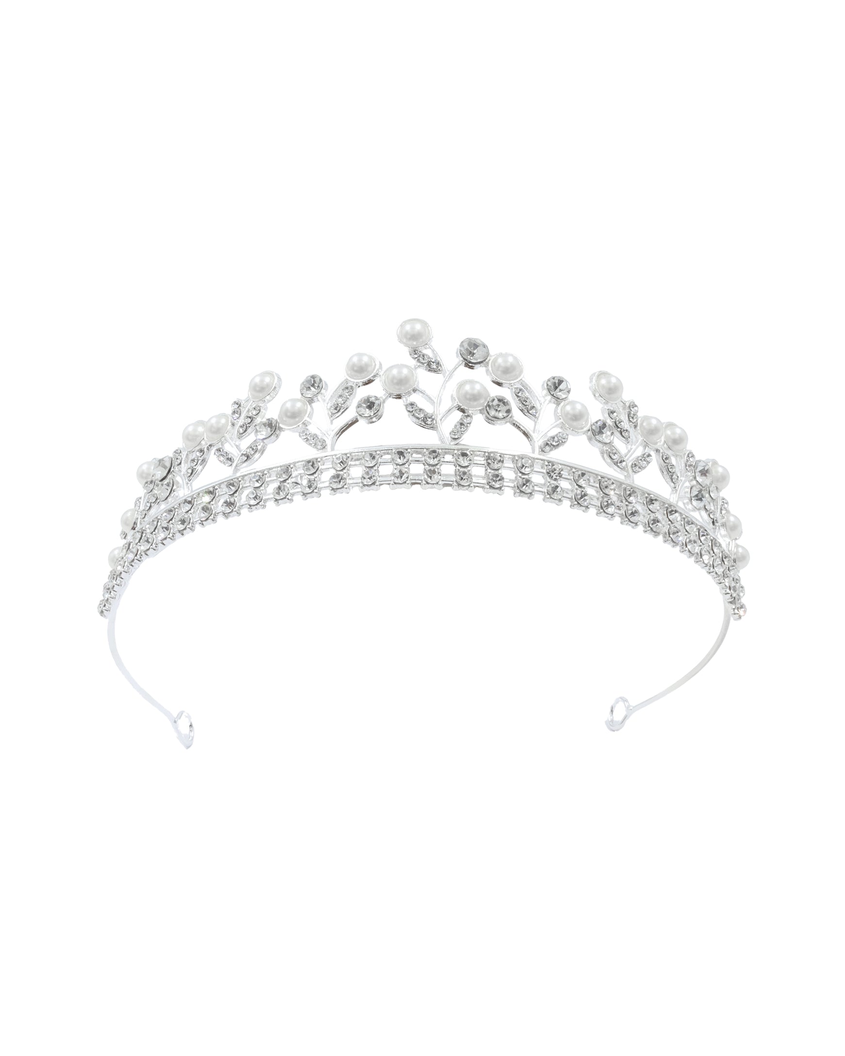 Corona Plateada de Diadema con piedras  - M180 Oro Laminado