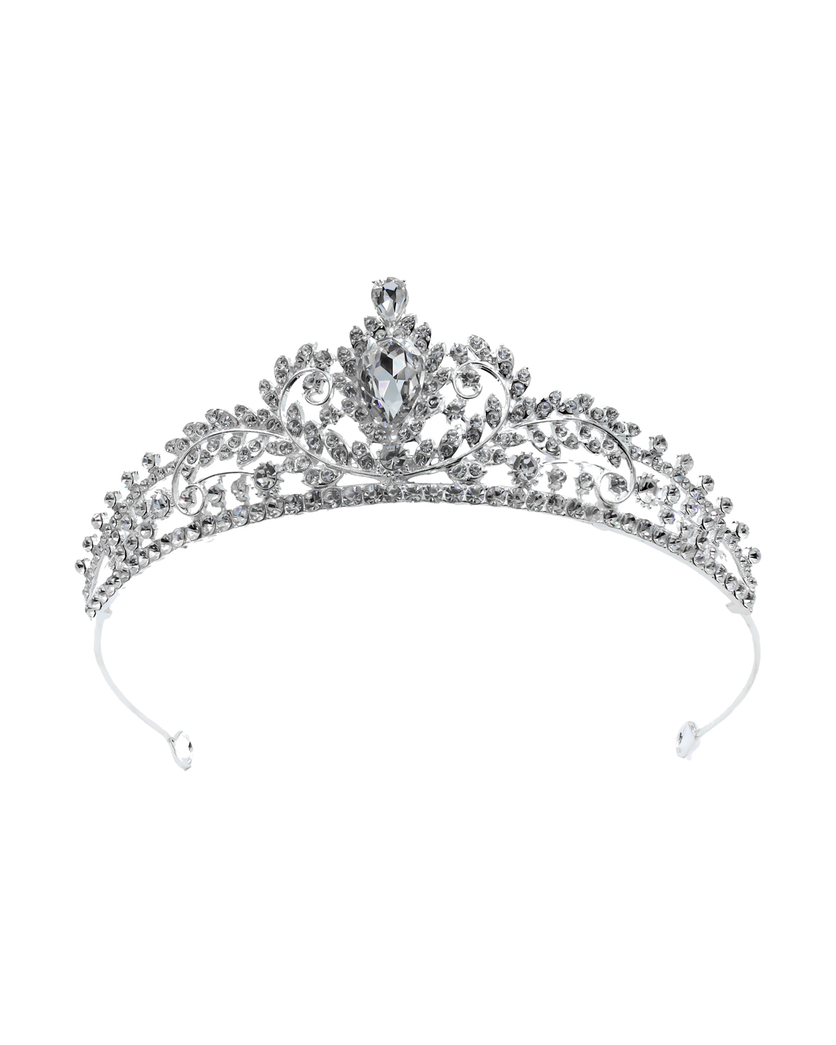Corona Plateada de Diadema con piedras  - M181 Oro Laminado