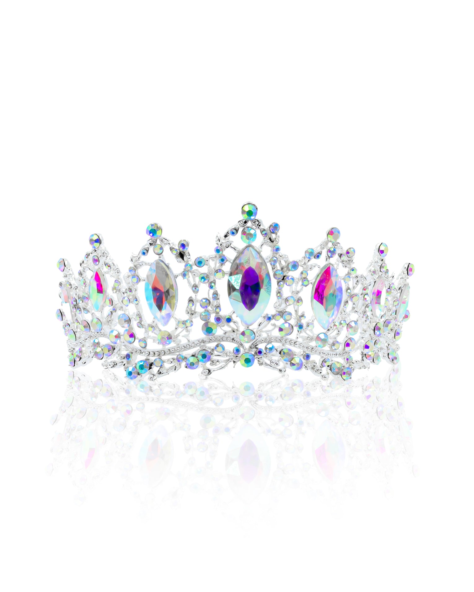 Corona Plateada de Diadema con piedras  - M184 Oro Laminado