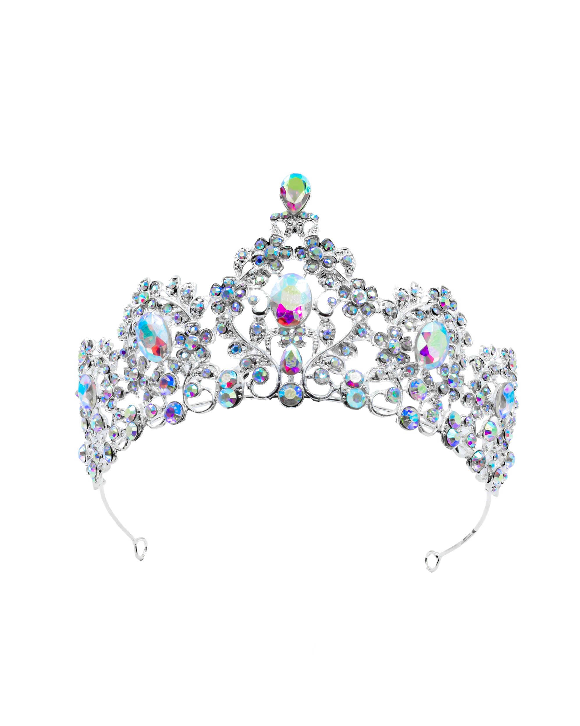 Corona Plateada de Diadema con piedras  - M185 Oro Laminado