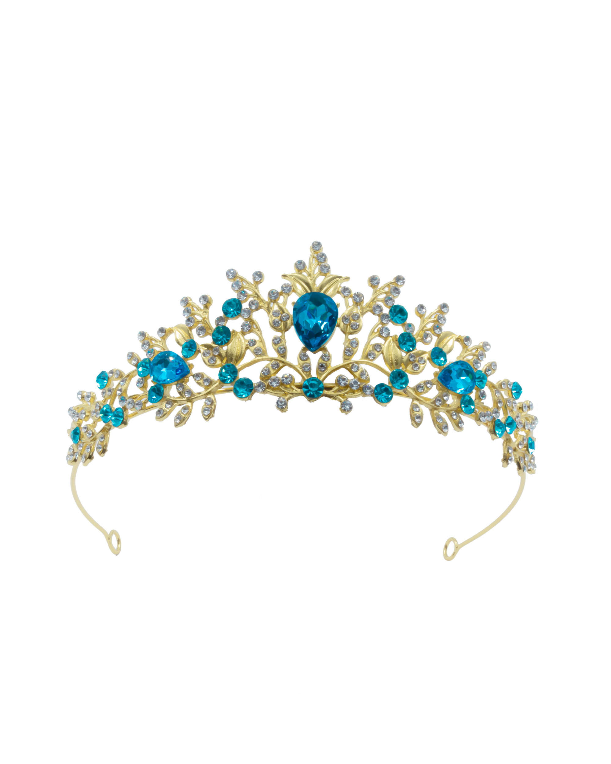 Corona Dorada de Diadema con piedras  - M189 Oro Laminado