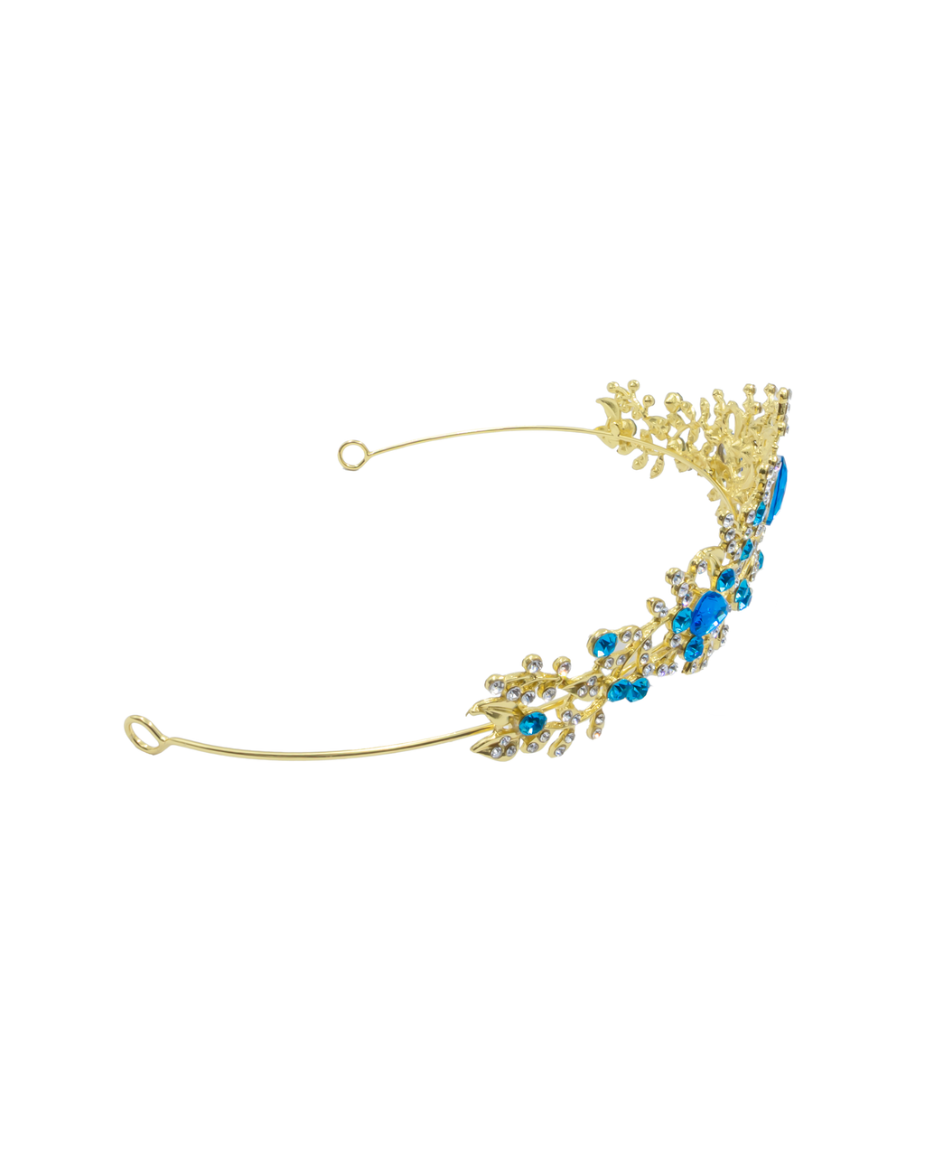 Corona Dorada de Diadema con piedras  - M189 Oro Laminado